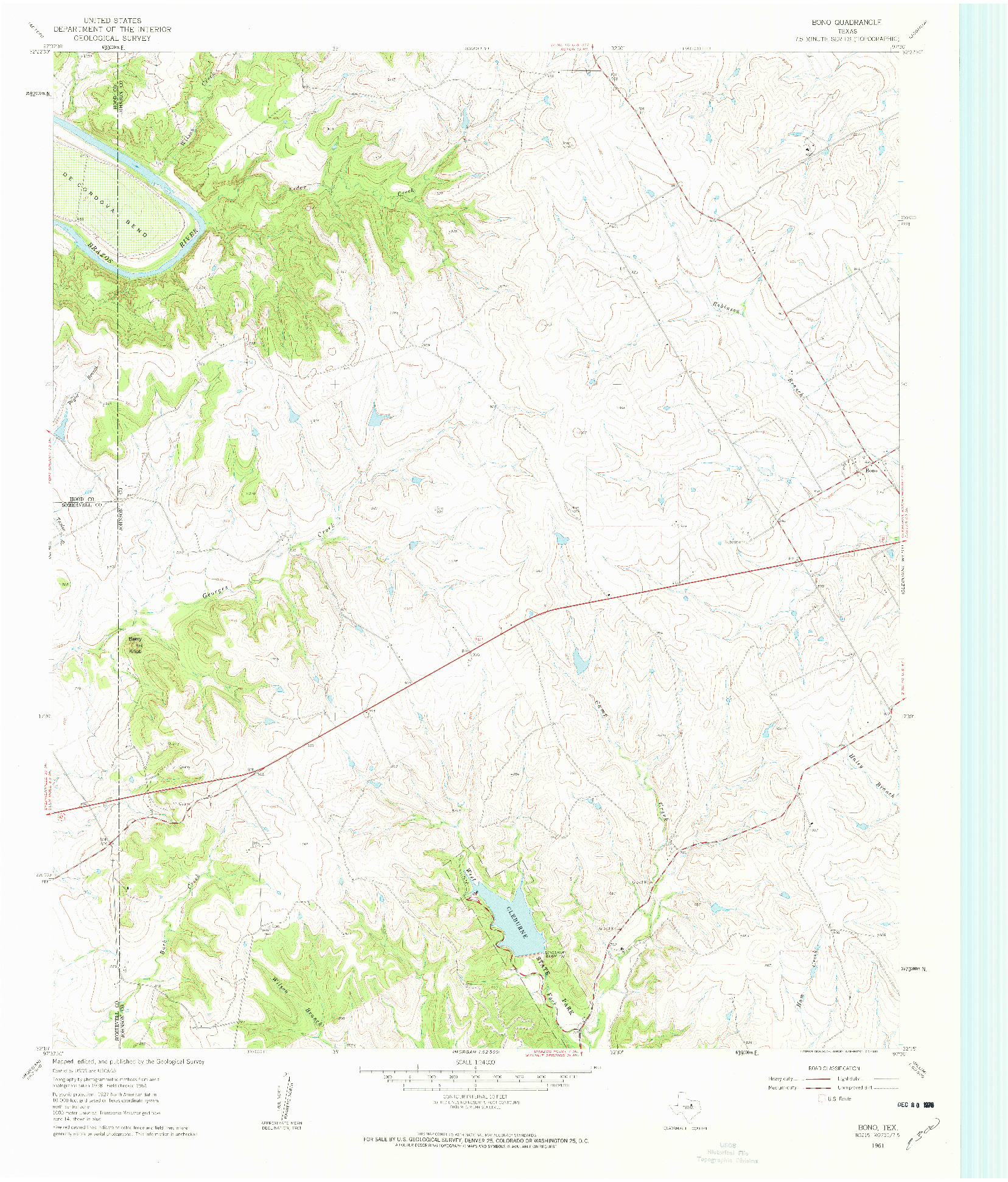 USGS 1:24000-SCALE QUADRANGLE FOR BONO, TX 1961