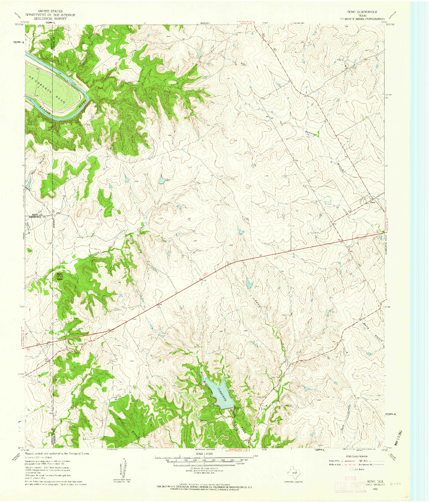 USGS 1:24000-SCALE QUADRANGLE FOR BONO, TX 1961