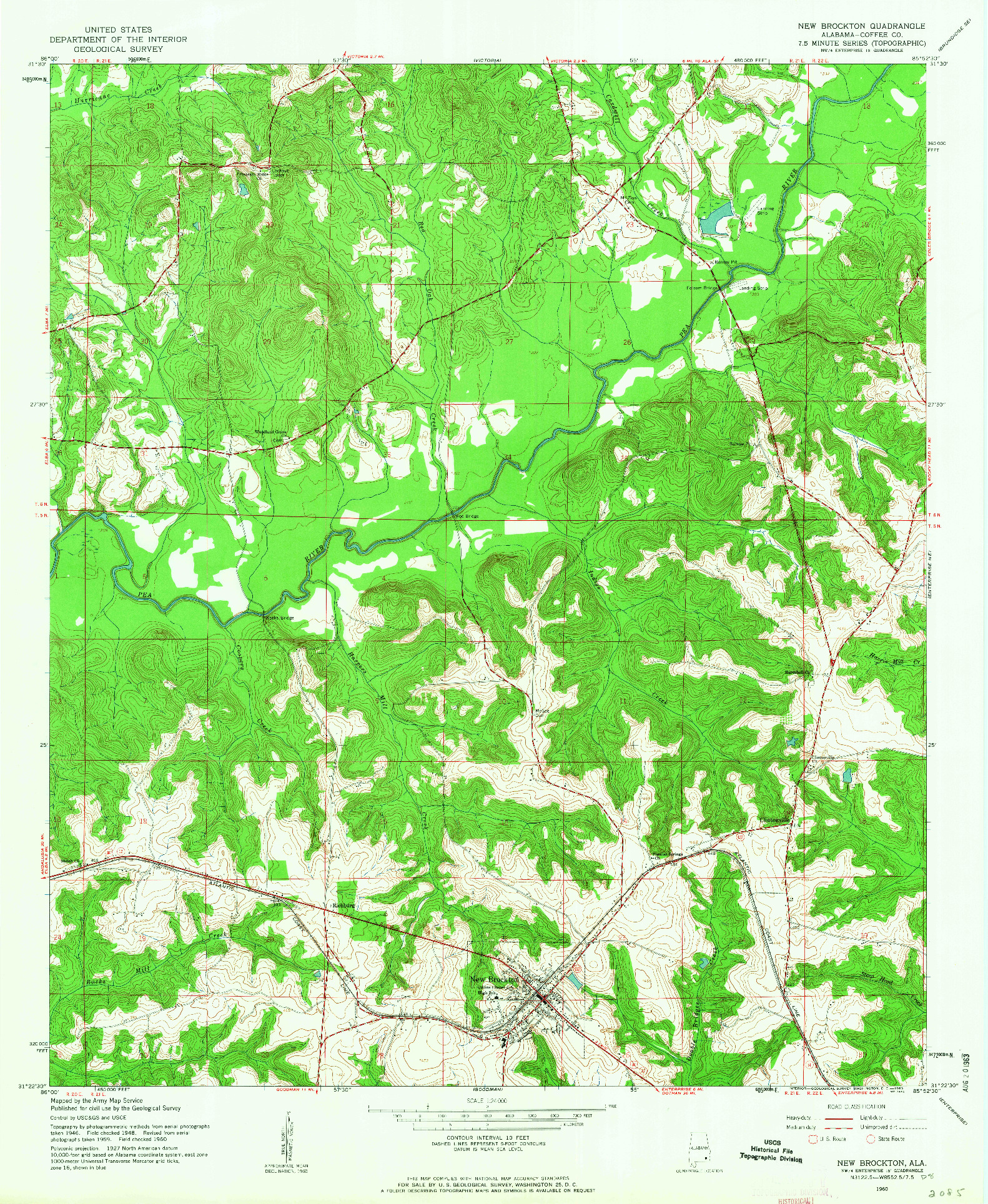 USGS 1:24000-SCALE QUADRANGLE FOR NEW BROCKTON, AL 1960