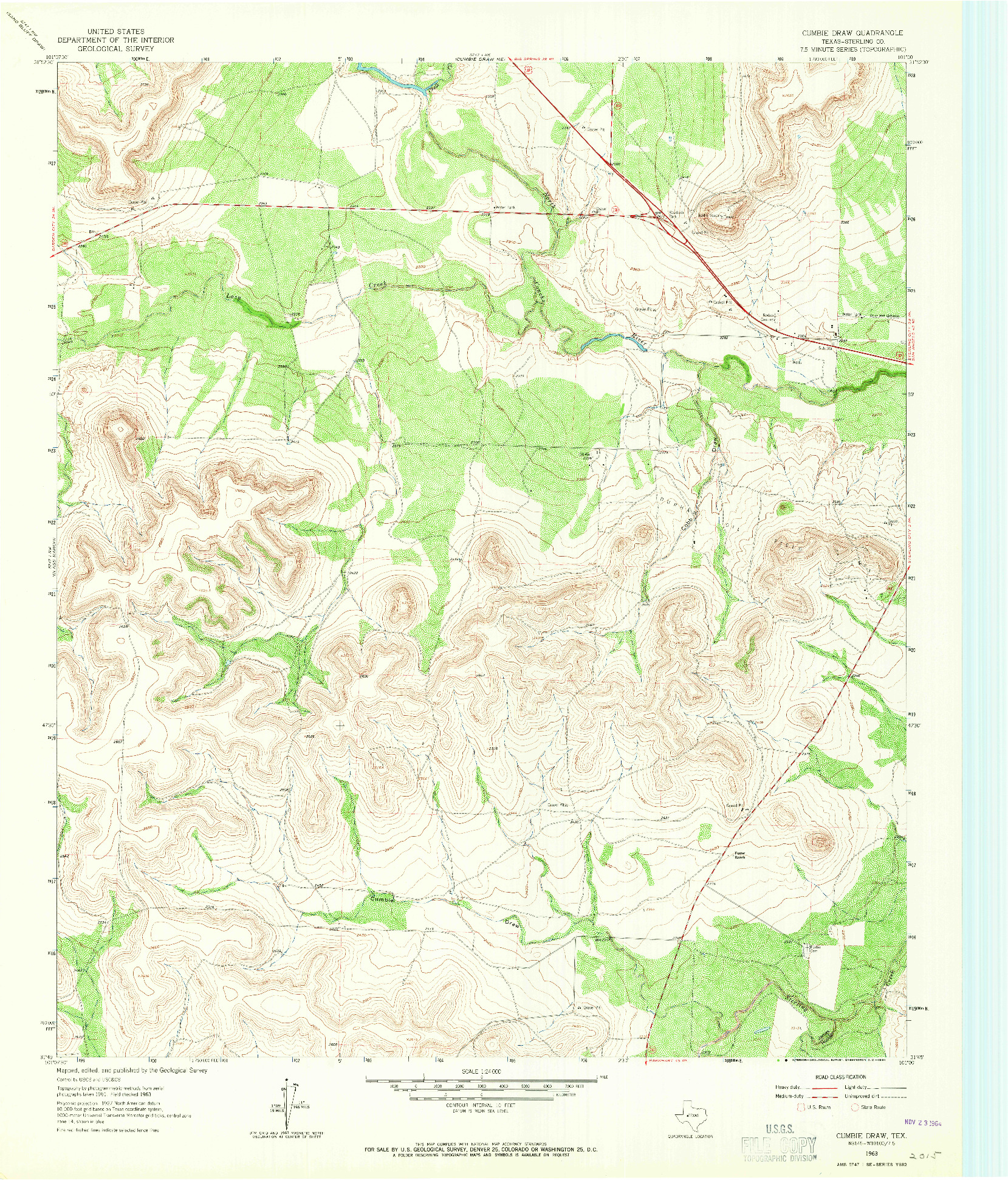 USGS 1:24000-SCALE QUADRANGLE FOR CUMBIE DRAW, TX 1963