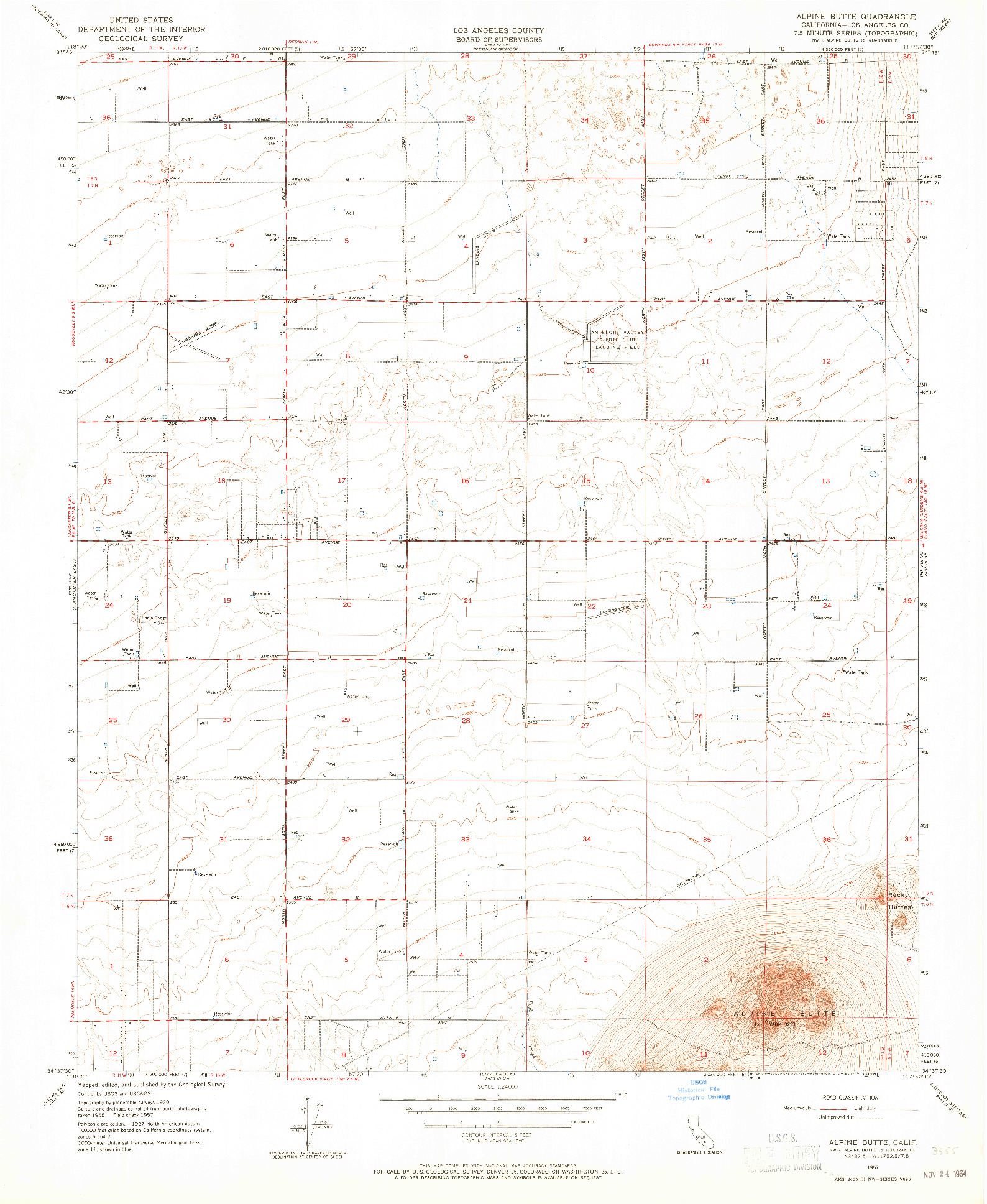 USGS 1:24000-SCALE QUADRANGLE FOR ALPINE BUTTE, CA 1957