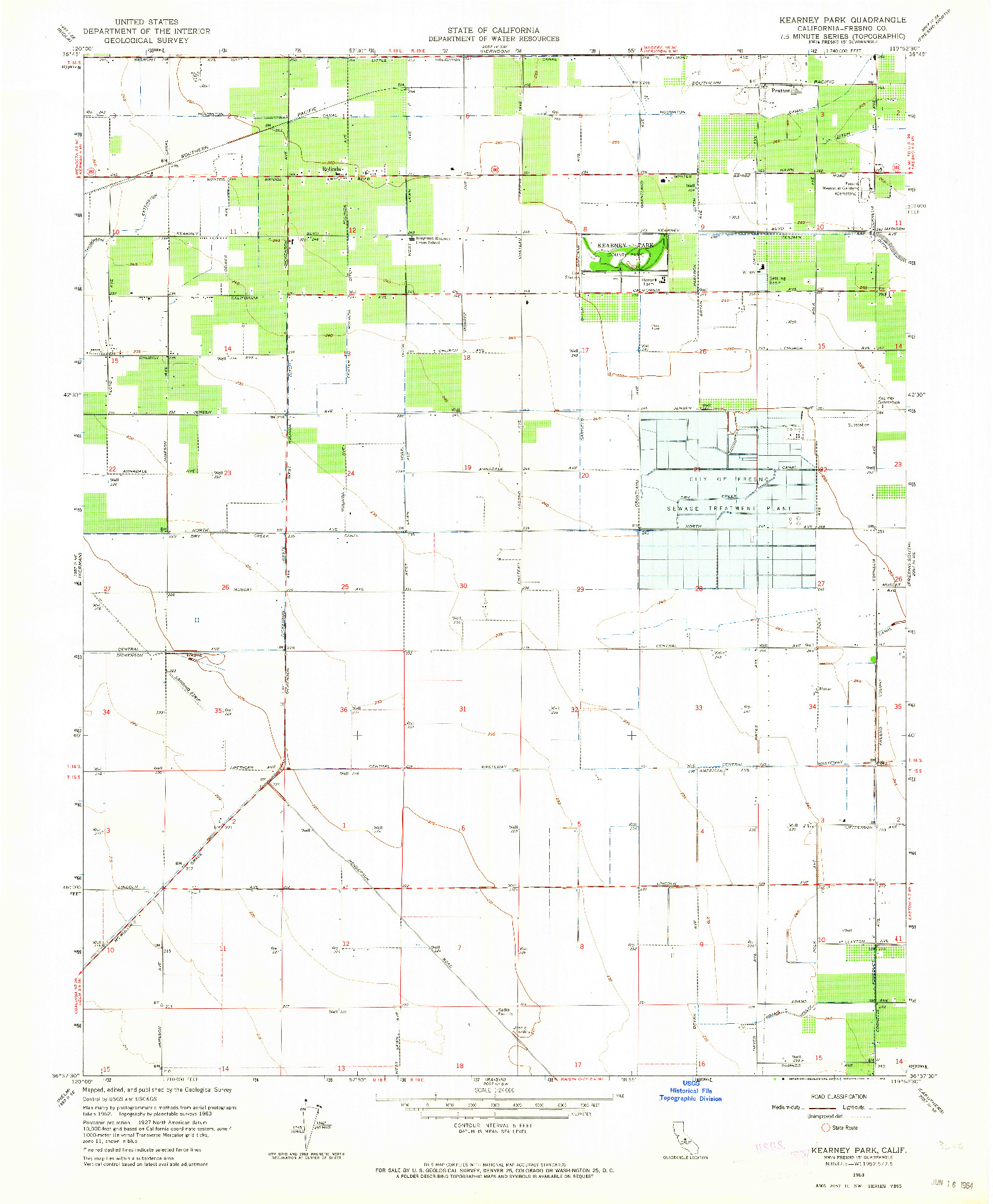 USGS 1:24000-SCALE QUADRANGLE FOR KEARNEY PARK, CA 1963