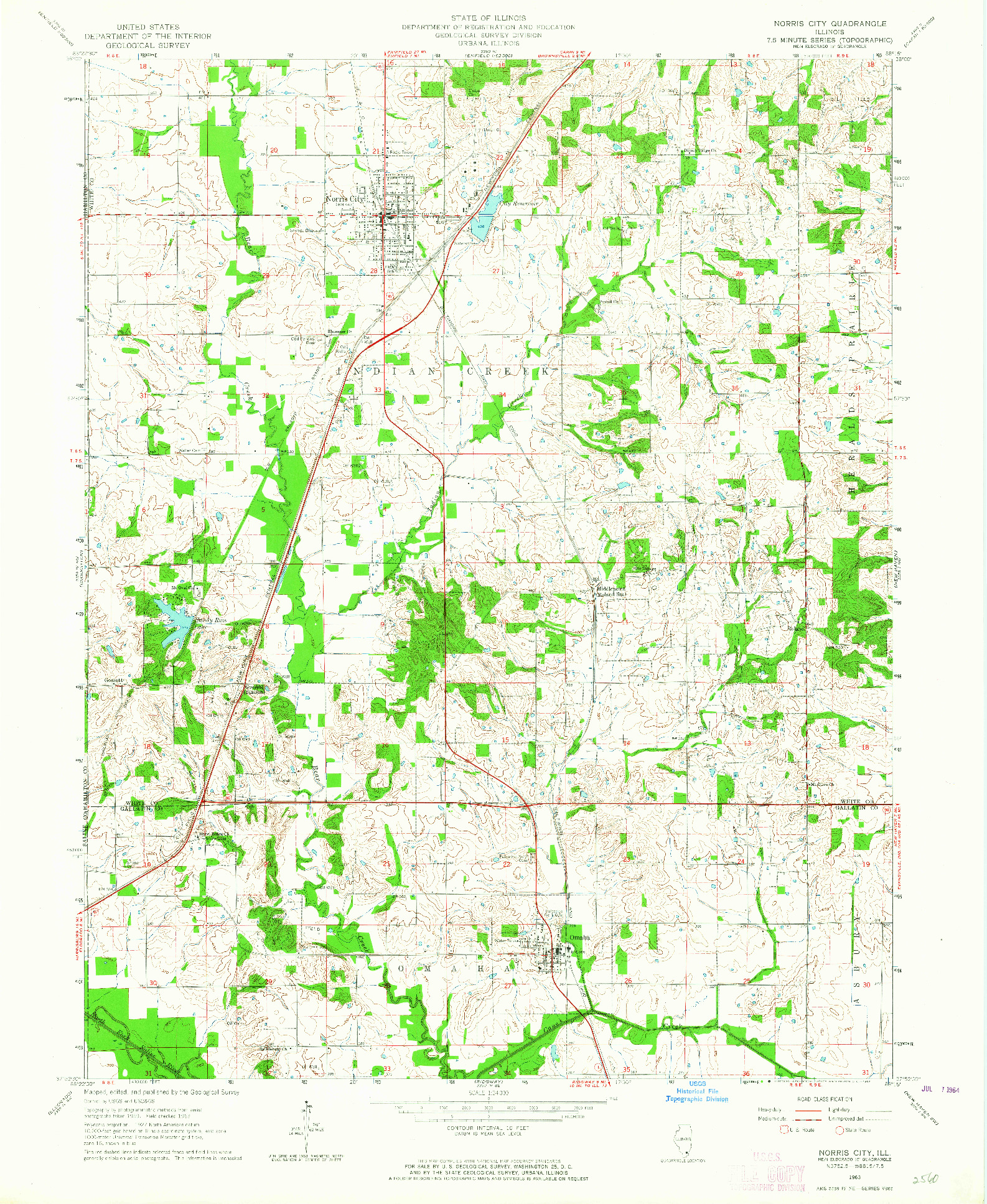 USGS 1:24000-SCALE QUADRANGLE FOR NORRIS CITY, IL 1963
