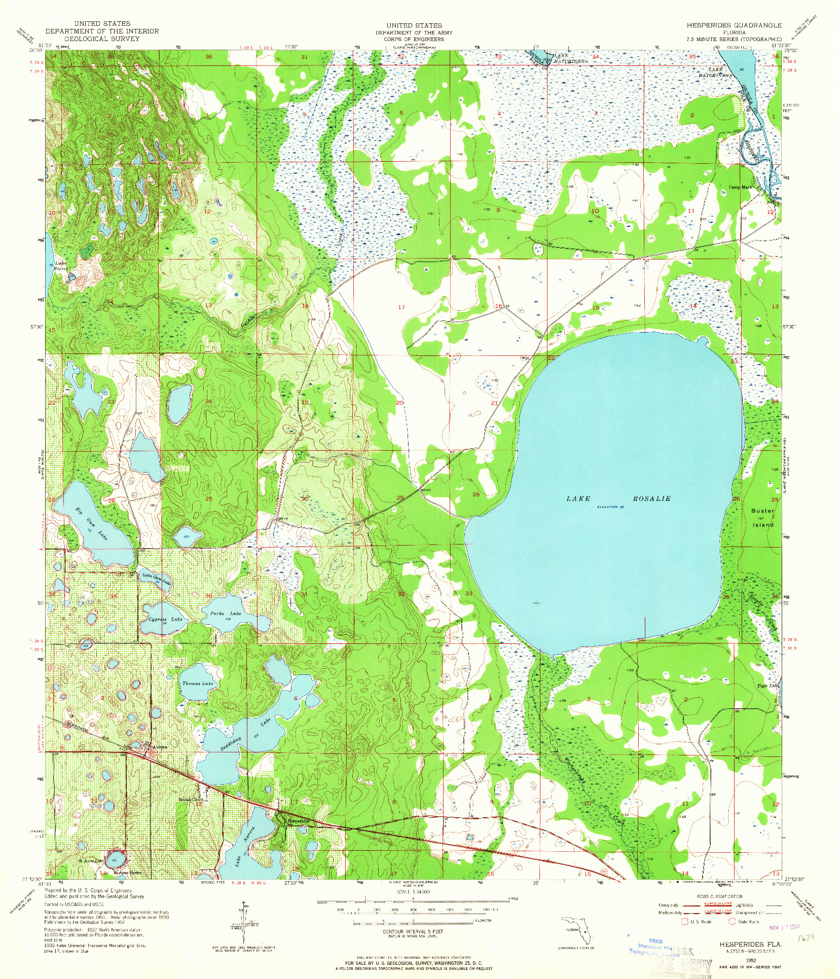 USGS 1:24000-SCALE QUADRANGLE FOR HESPERIDES, FL 1952