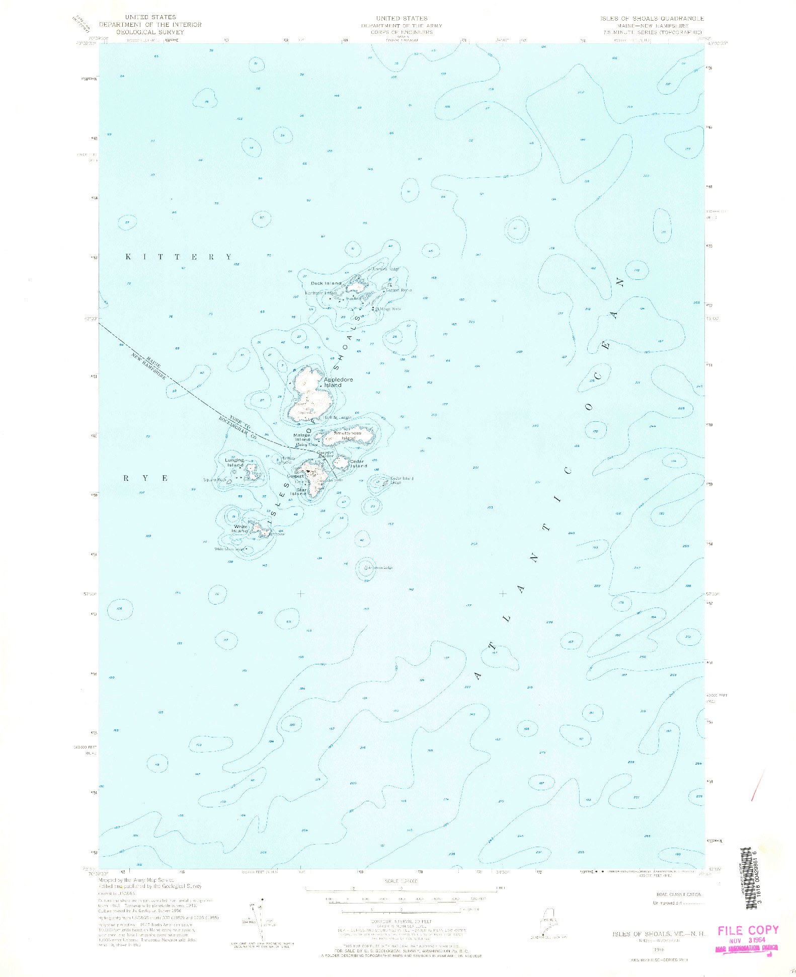 USGS 1:24000-SCALE QUADRANGLE FOR ISLES OF SHOALS, ME 1956