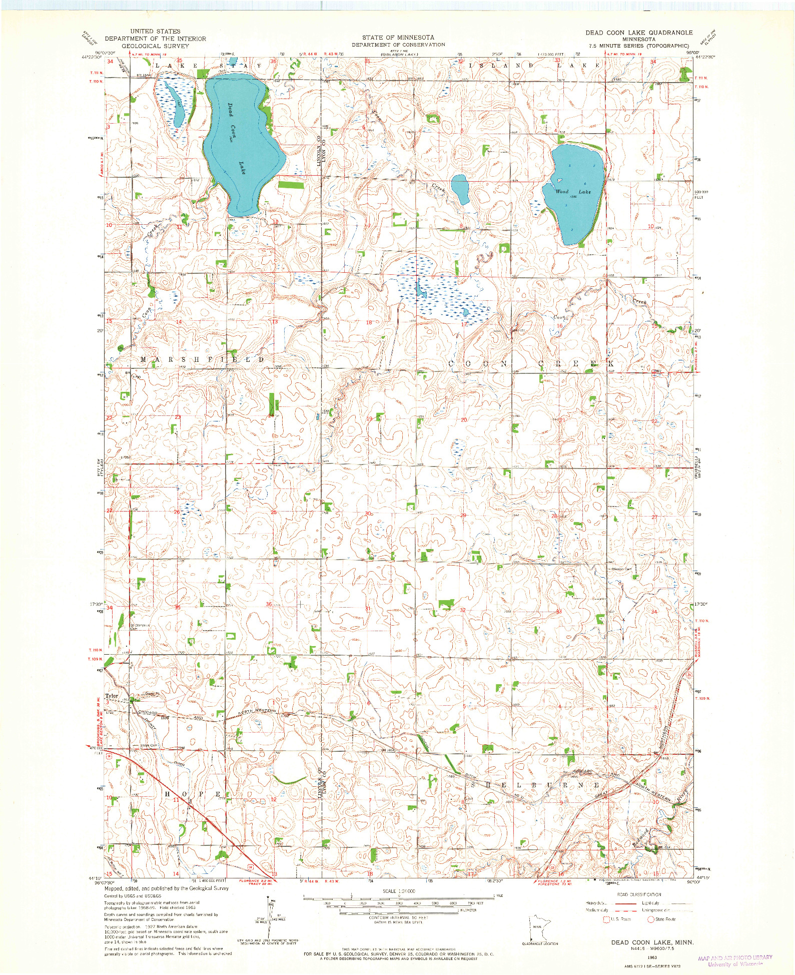 USGS 1:24000-SCALE QUADRANGLE FOR DEAD COON LAKE, MN 1963