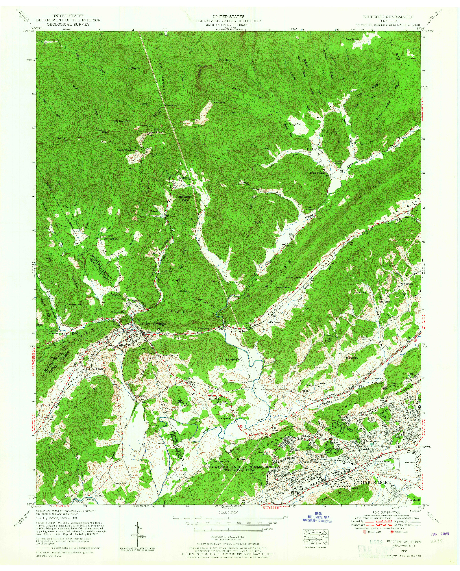 USGS 1:24000-SCALE QUADRANGLE FOR WINDROCK, TN 1952