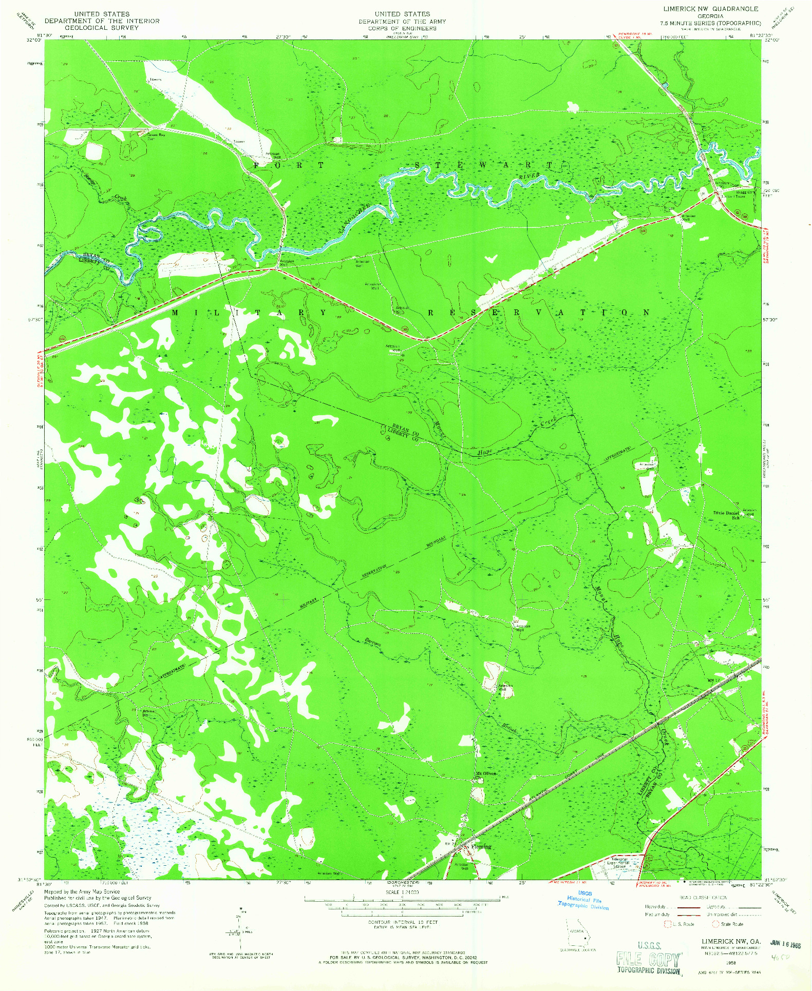 USGS 1:24000-SCALE QUADRANGLE FOR LIMERICK NW, GA 1958