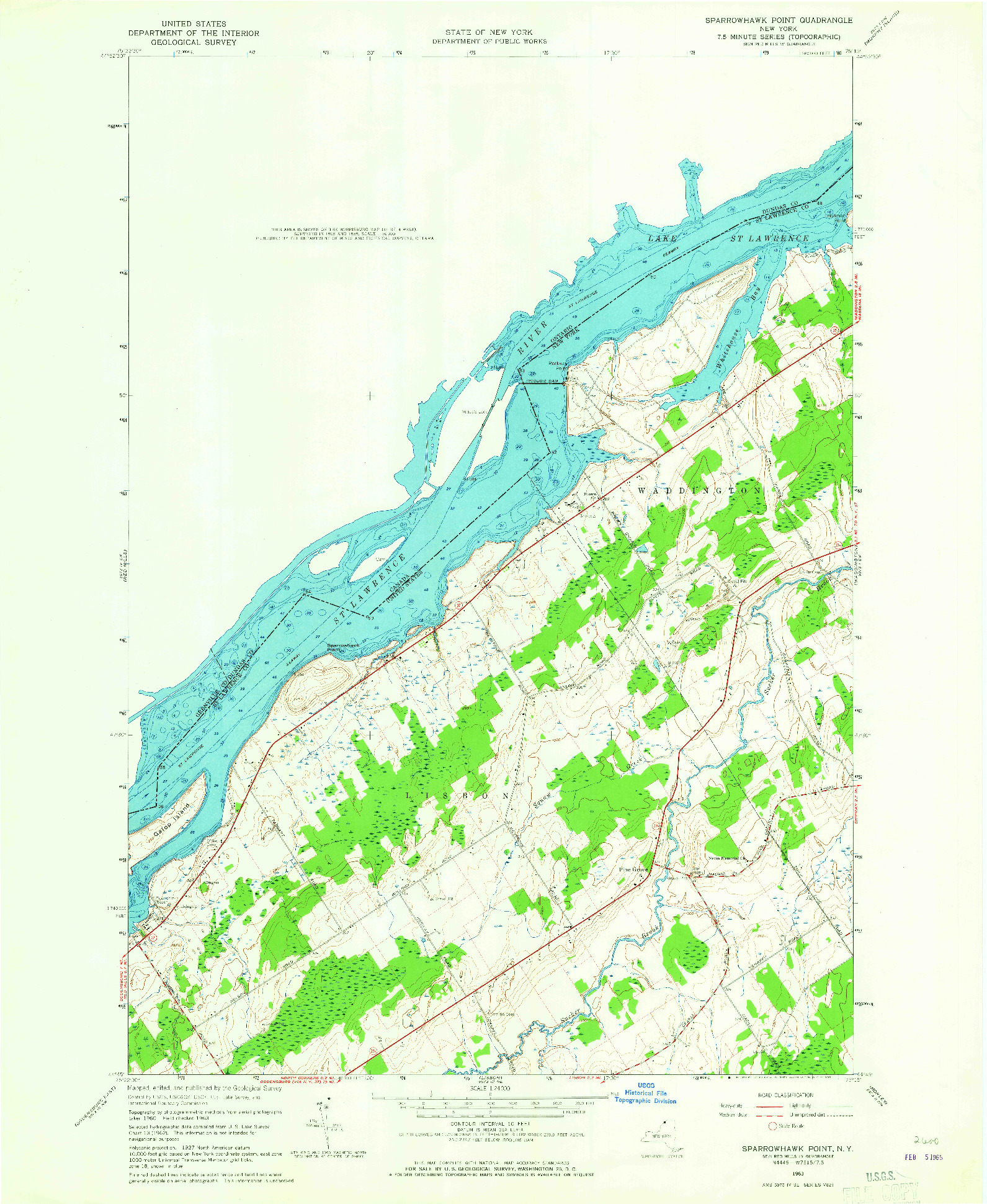 USGS 1:24000-SCALE QUADRANGLE FOR SPARROWHAWK POINT, NY 1963