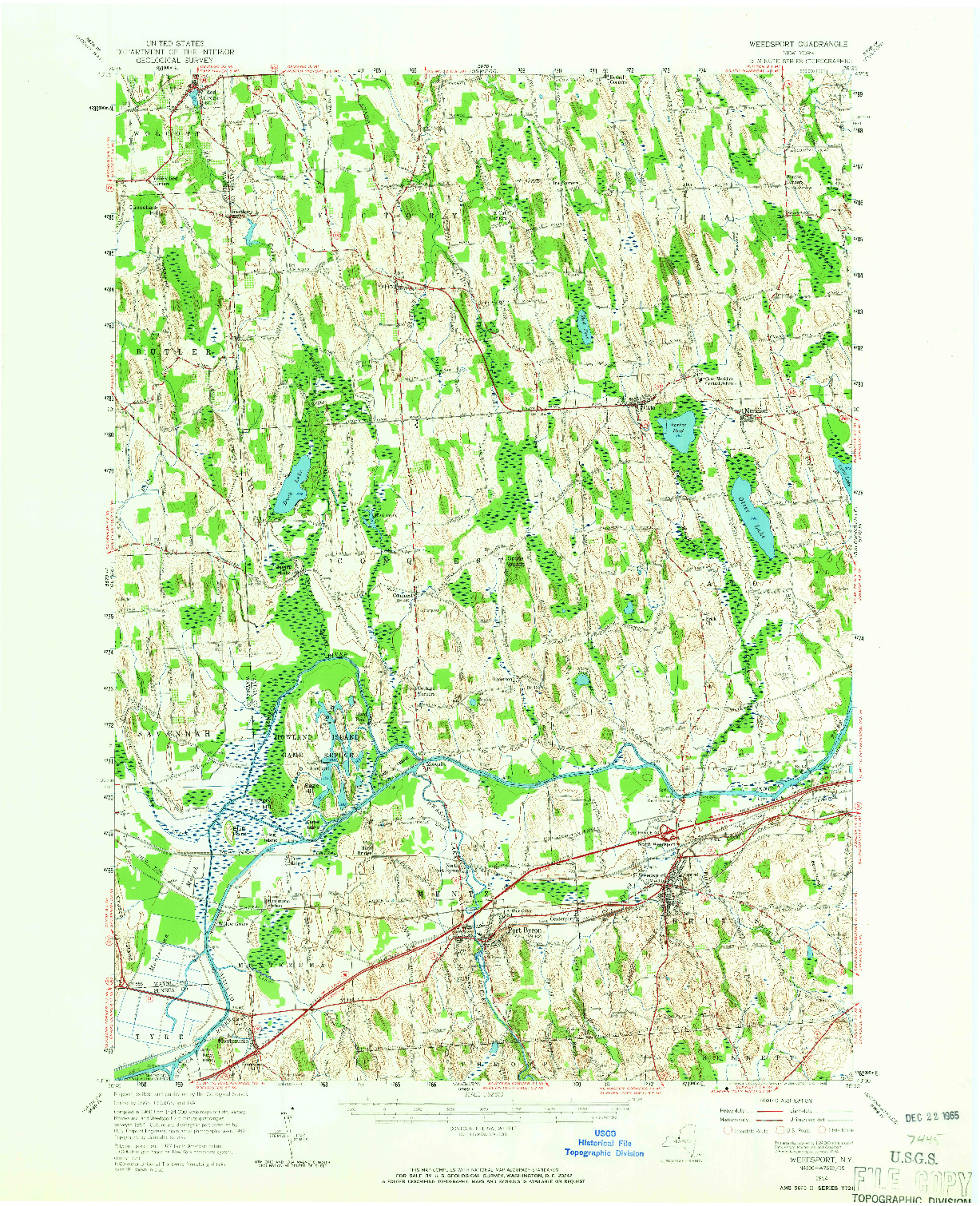 USGS 1:62500-SCALE QUADRANGLE FOR WEEDSPORT, NY 1954