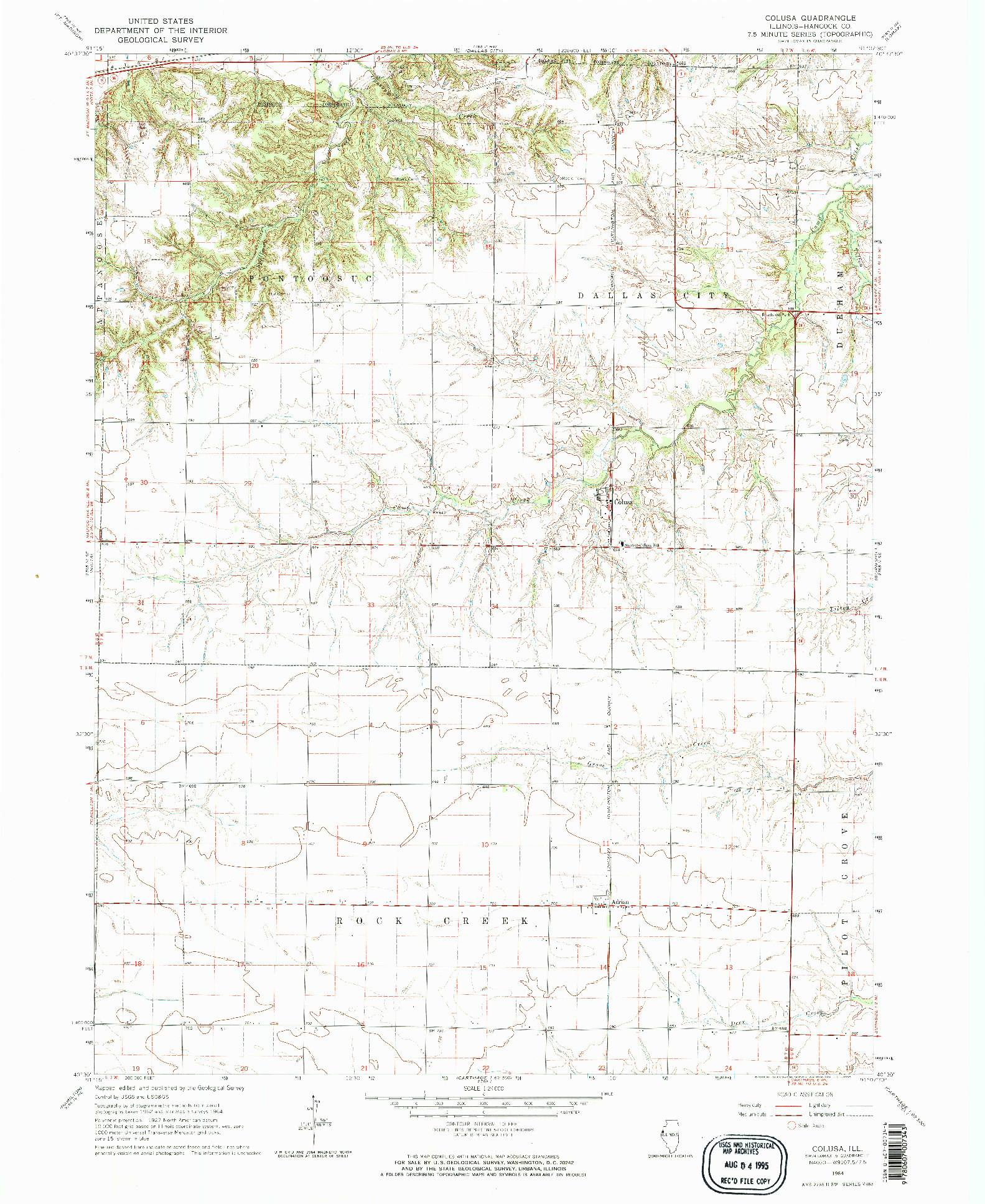 USGS 1:24000-SCALE QUADRANGLE FOR COLUSA, IL 1964