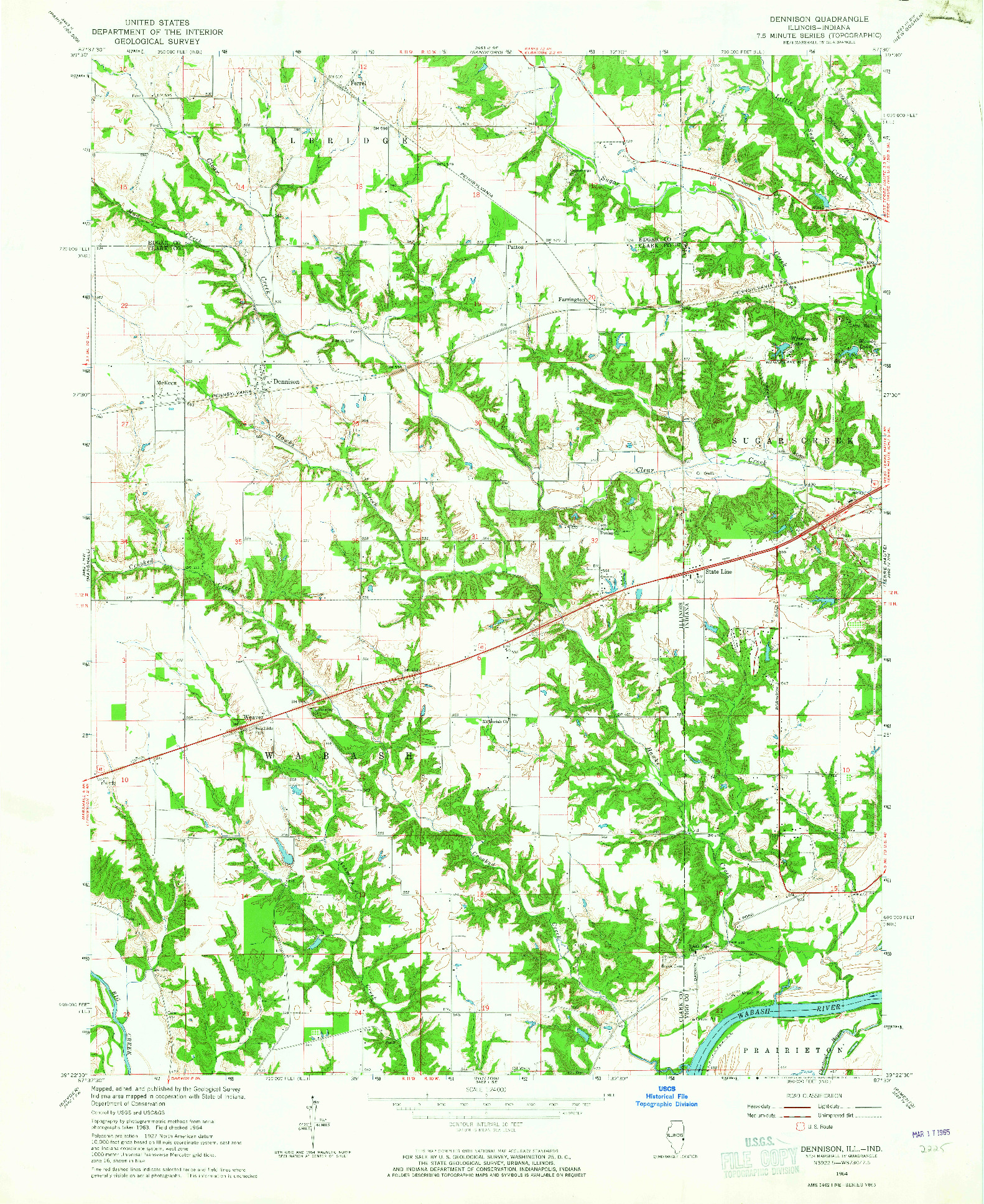 USGS 1:24000-SCALE QUADRANGLE FOR DENNISON, IL 1964