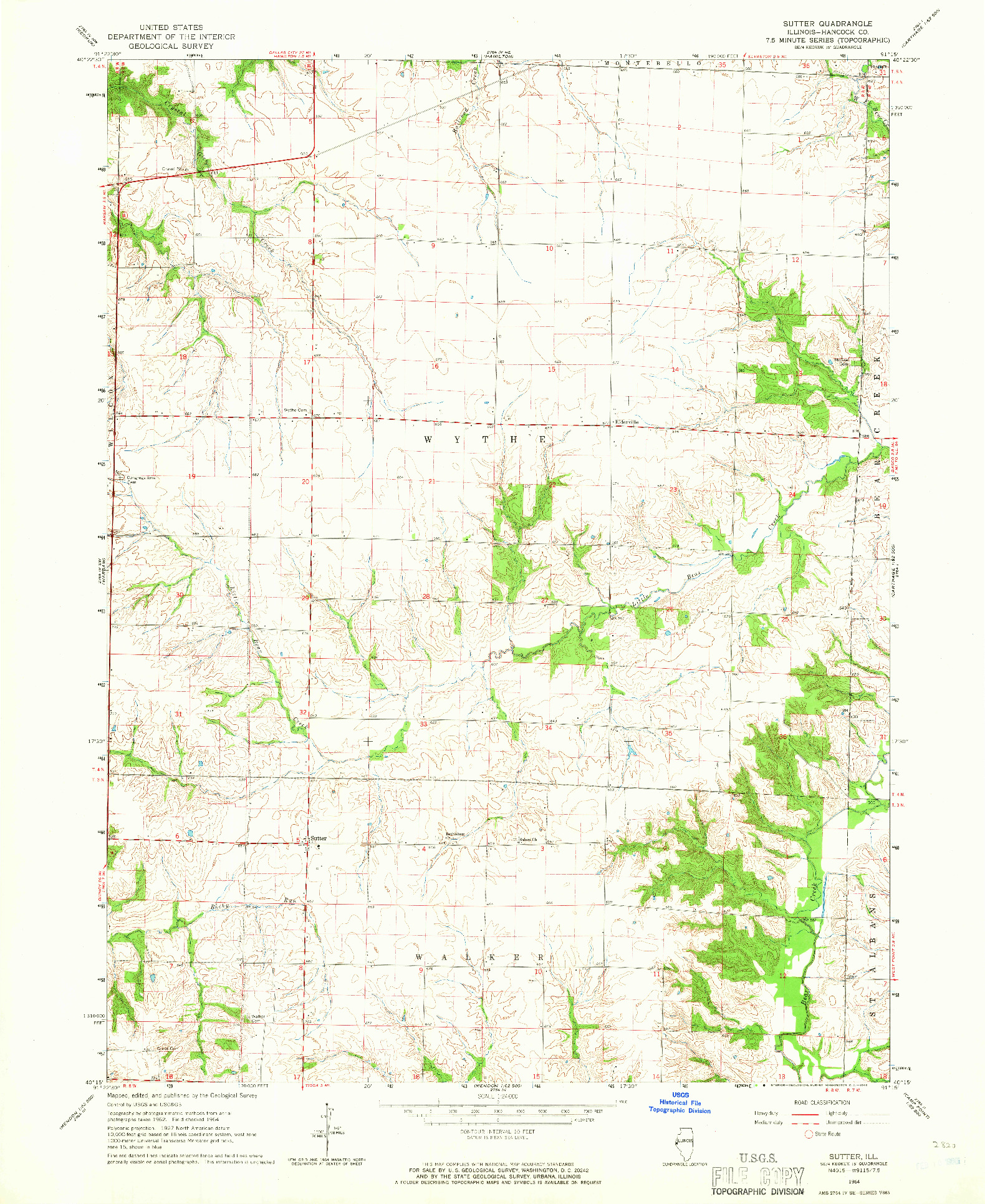 USGS 1:24000-SCALE QUADRANGLE FOR SUTTER, IL 1964