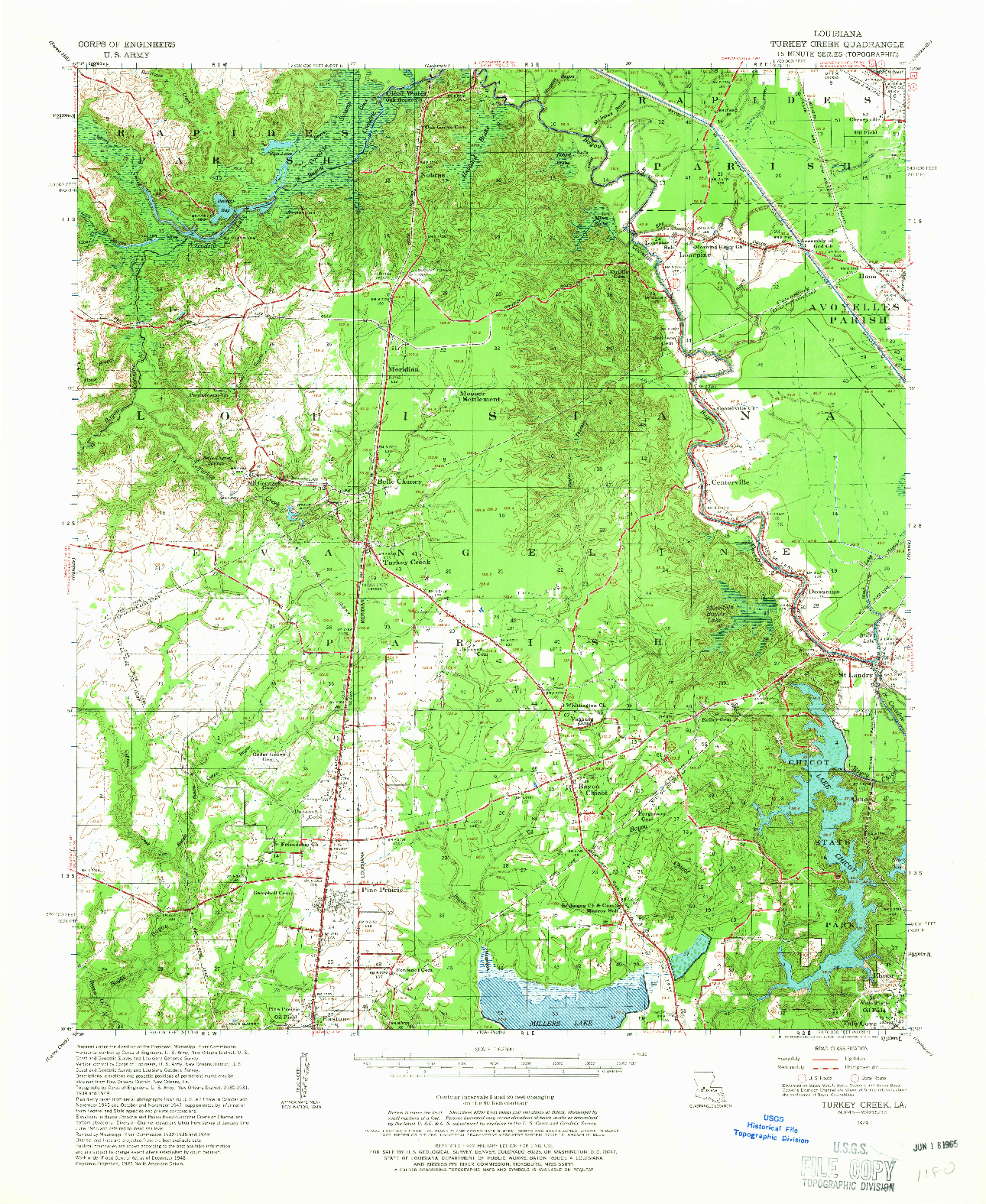 USGS 1:62500-SCALE QUADRANGLE FOR TURKEY CREEK, LA 1949