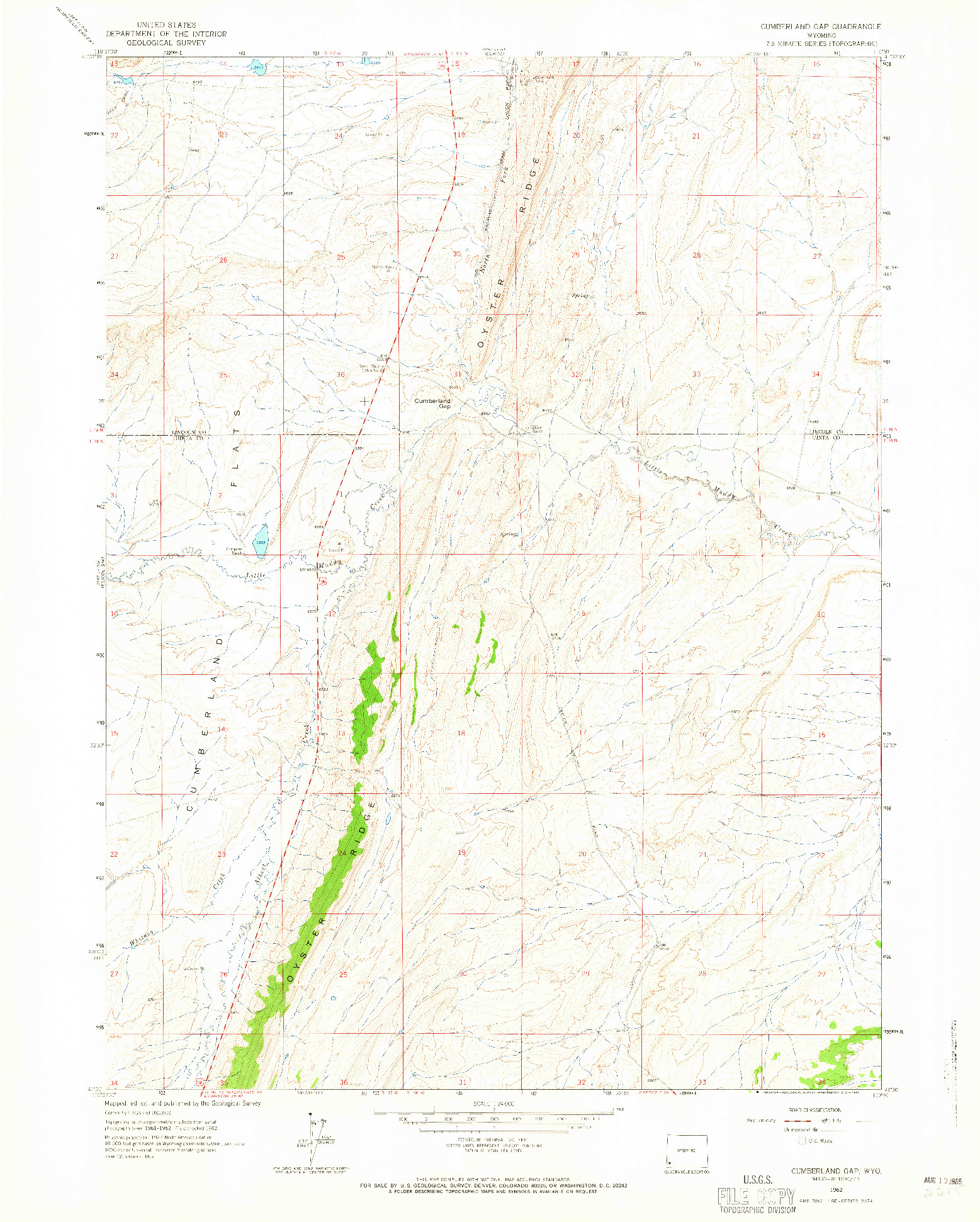 USGS 1:24000-SCALE QUADRANGLE FOR CUMBERLAND GAP, WY 1962