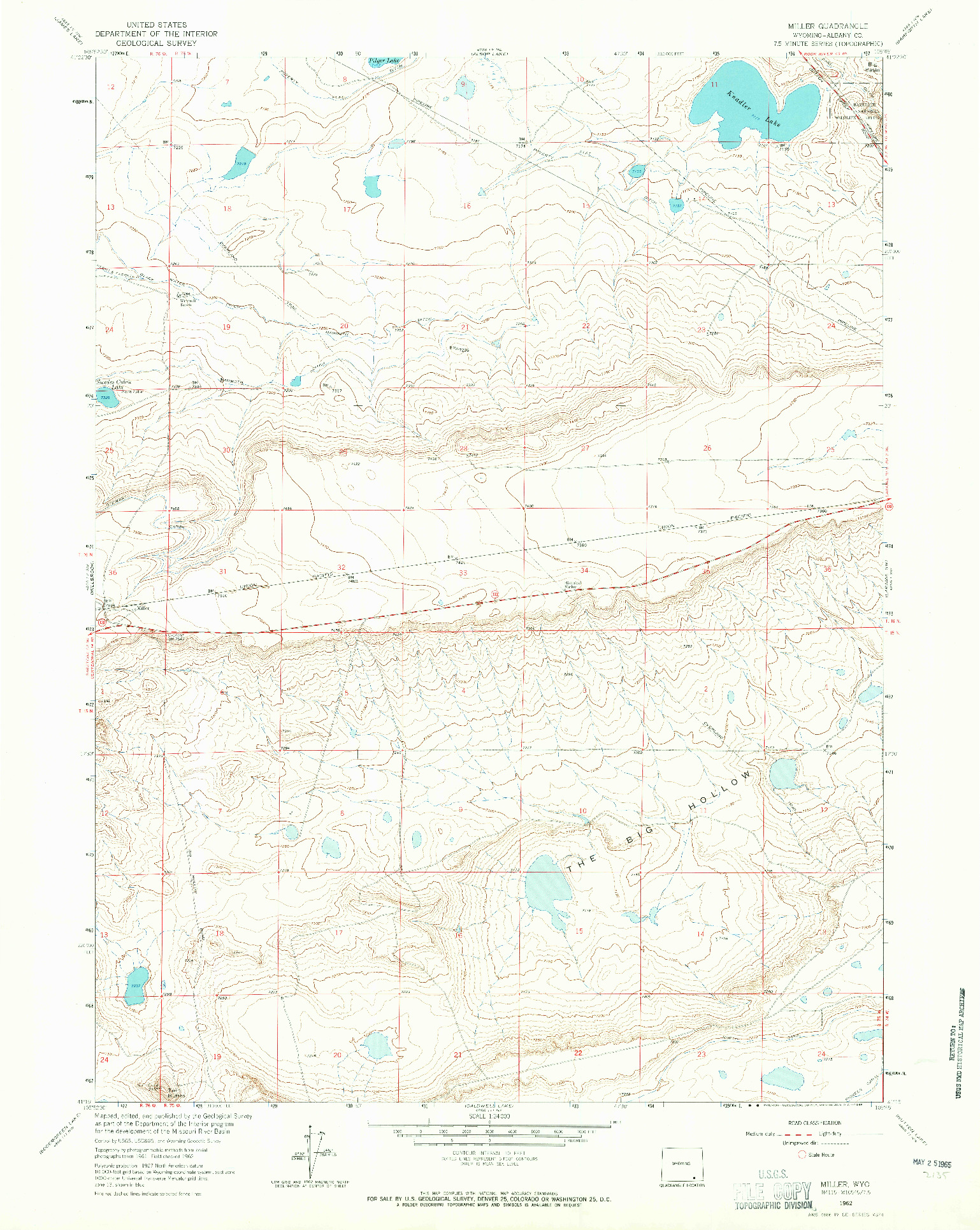 USGS 1:24000-SCALE QUADRANGLE FOR MILLER, WY 1962