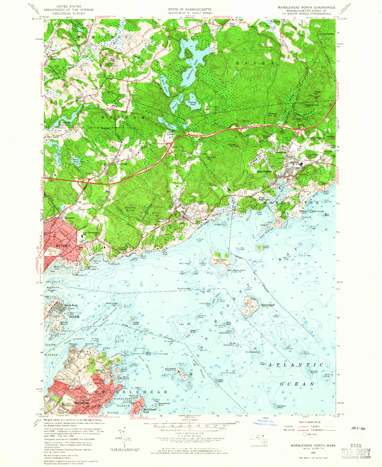 USGS 1:24000-SCALE QUADRANGLE FOR MARBLEHEAD NORTH, MA 1956