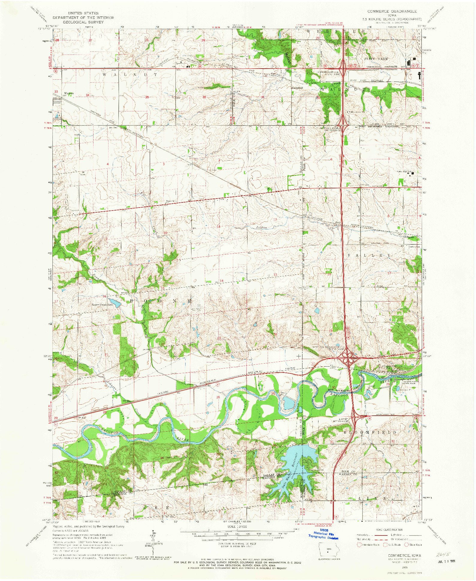 USGS 1:24000-SCALE QUADRANGLE FOR COMMERCE, IA 1965