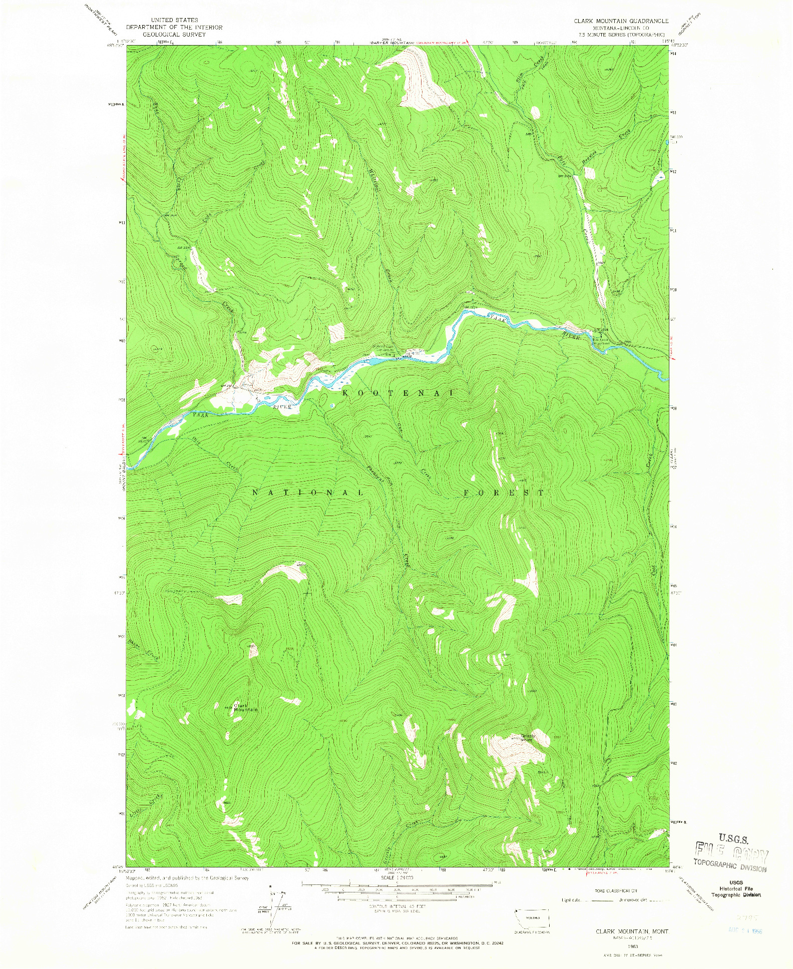 USGS 1:24000-SCALE QUADRANGLE FOR CLARK MOUNTAIN, MT 1963