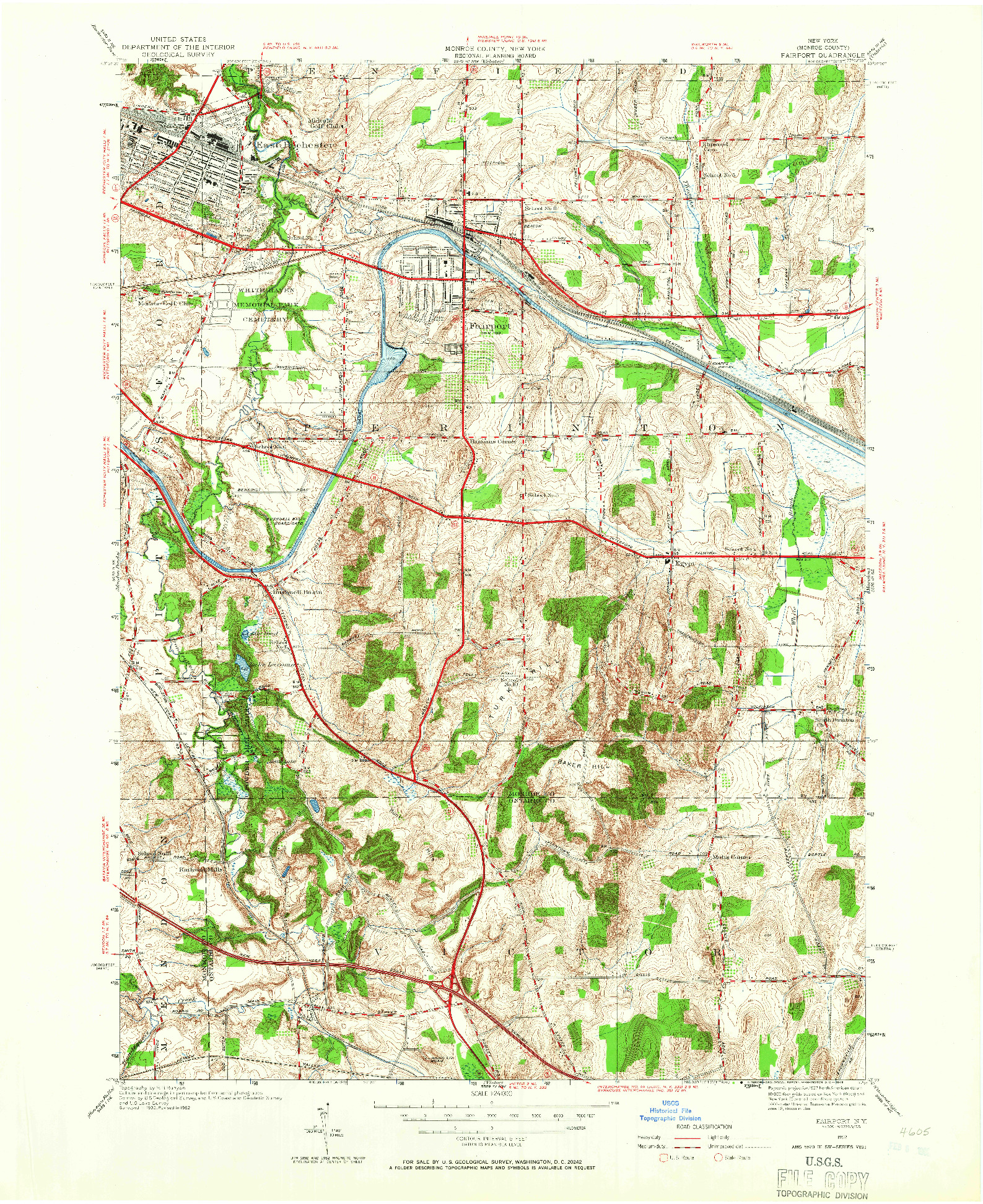 USGS 1:24000-SCALE QUADRANGLE FOR FAIRPORT, NY 1952