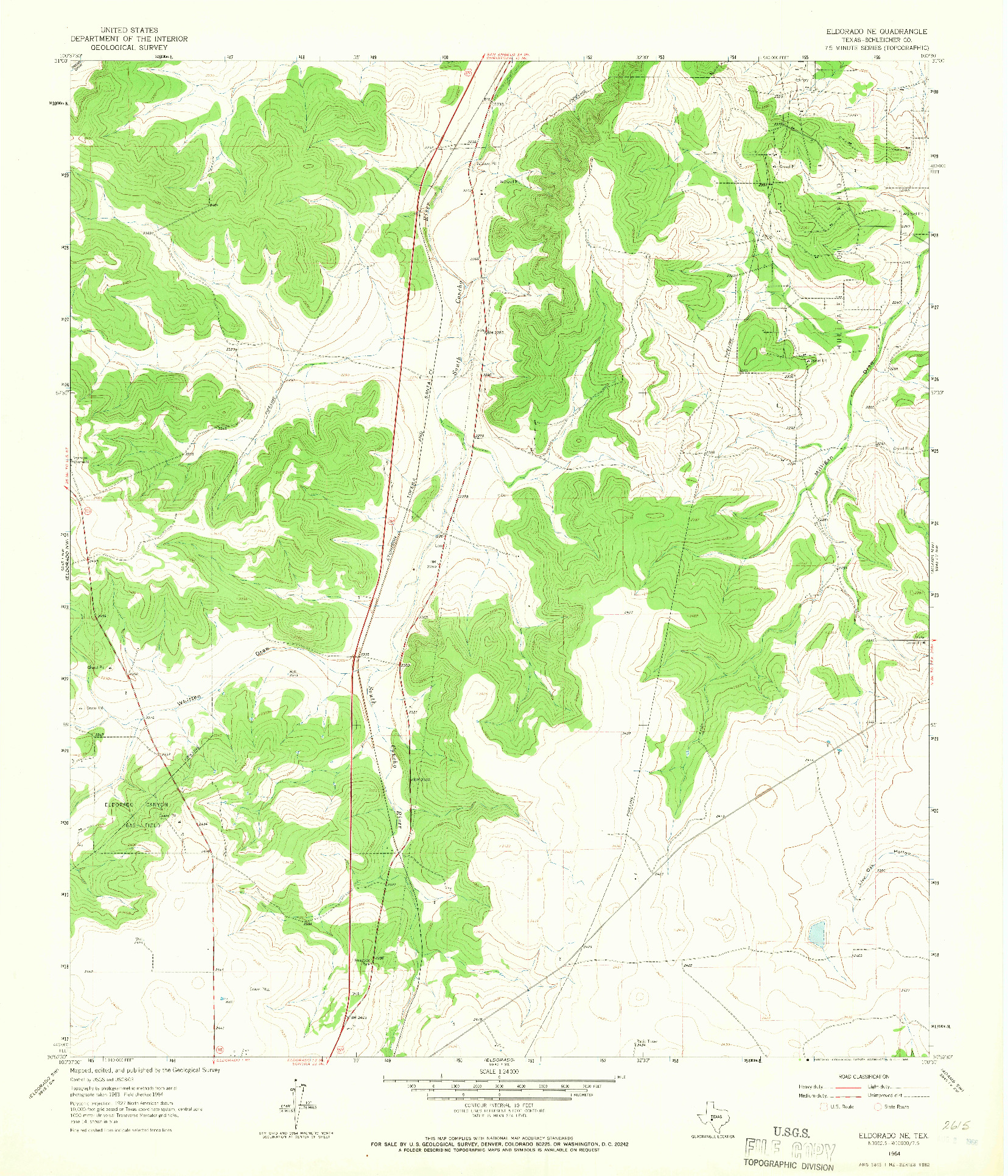 USGS 1:24000-SCALE QUADRANGLE FOR ELDORADO NE, TX 1964
