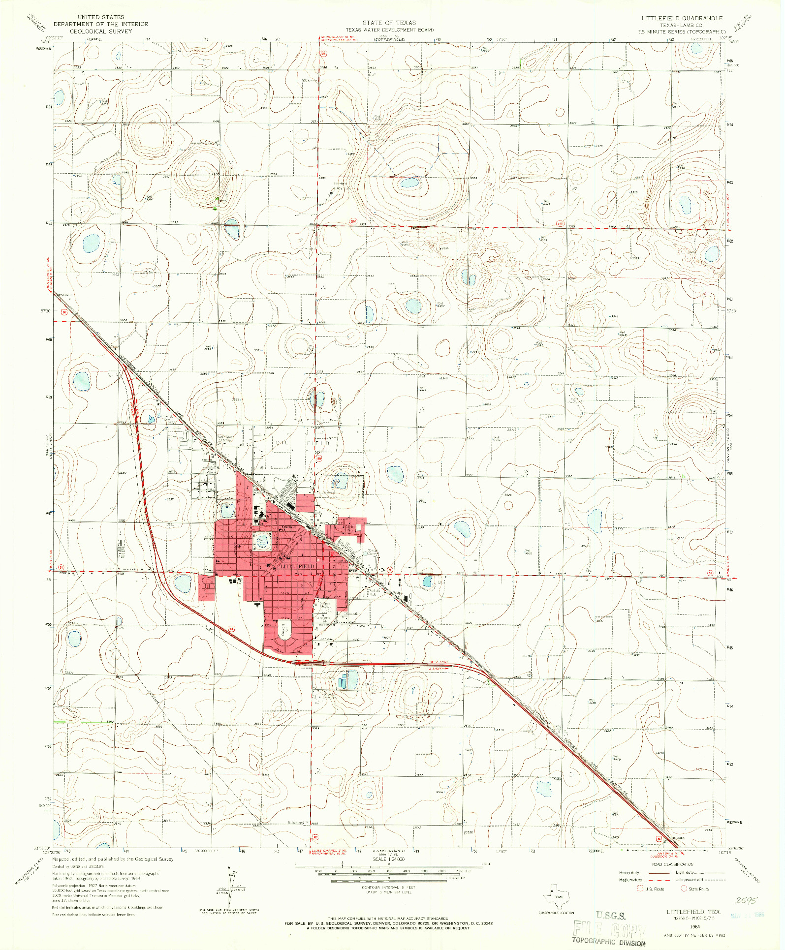 USGS 1:24000-SCALE QUADRANGLE FOR LITTLEFIELD, TX 1964