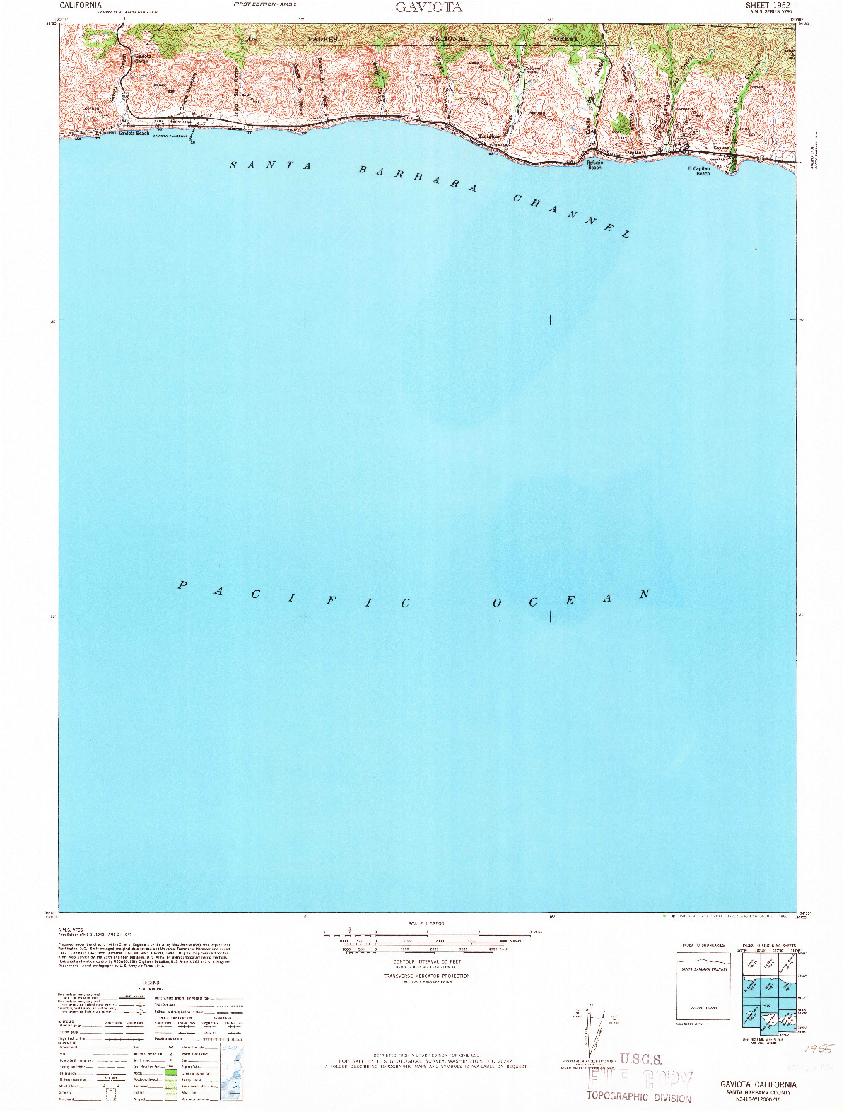 USGS 1:62500-SCALE QUADRANGLE FOR GAVIOTA, CA 1966