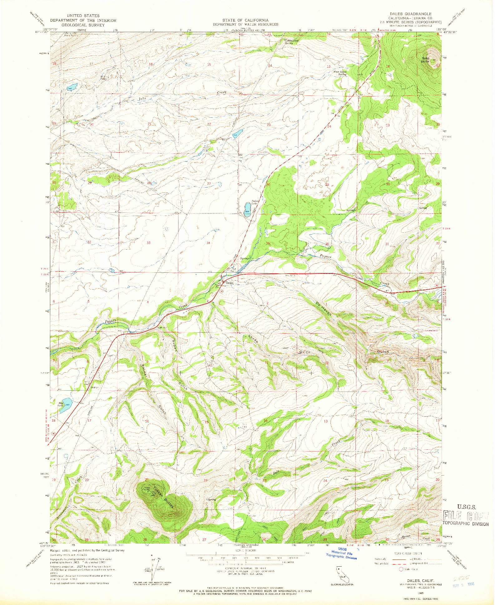 USGS 1:24000-SCALE QUADRANGLE FOR DALES, CA 1965