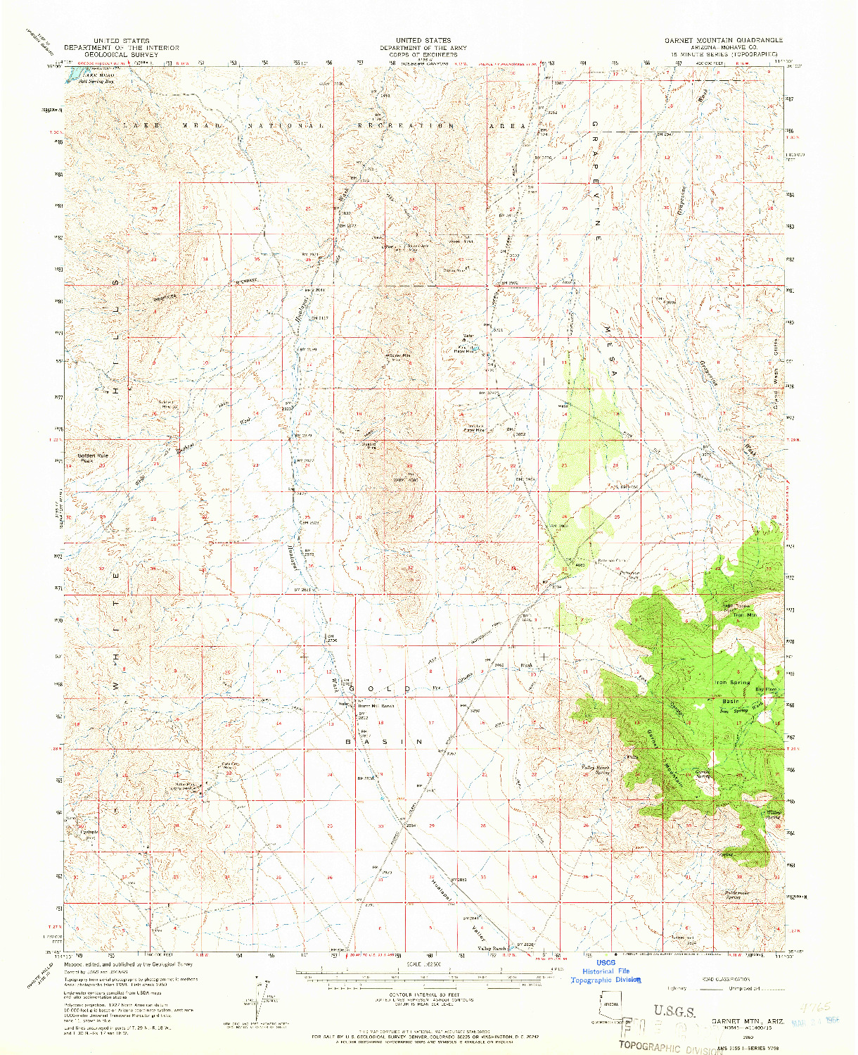 USGS 1:62500-SCALE QUADRANGLE FOR GARNET MTN., AZ 1960