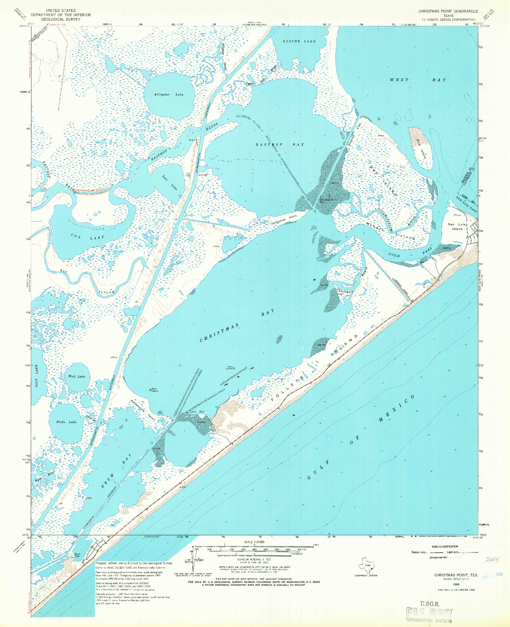 USGS 1:24000-SCALE QUADRANGLE FOR CHRISTMAS POINT, TX 1965