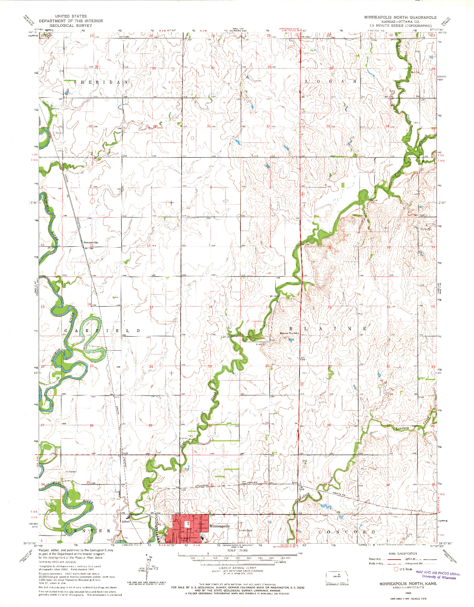 USGS 1:24000-SCALE QUADRANGLE FOR MINNEAPOLIS NORTH, KS 1965