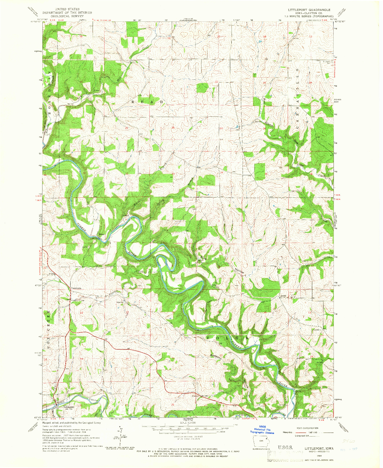 USGS 1:24000-SCALE QUADRANGLE FOR LITTLEPORT, IA 1964