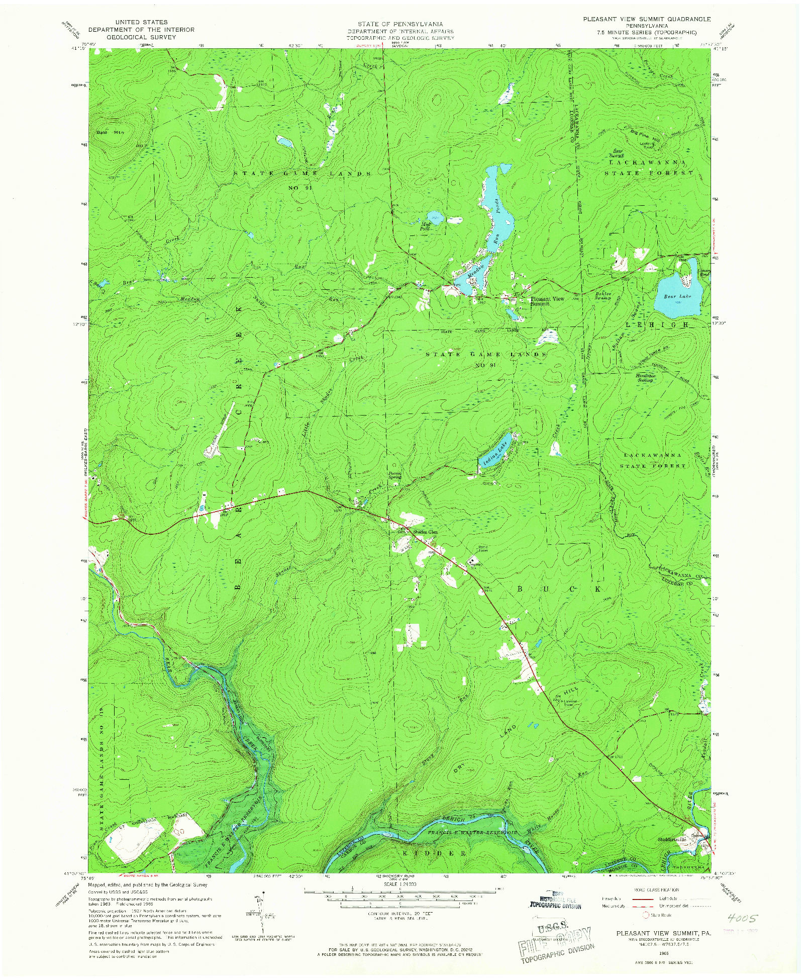 USGS 1:24000-SCALE QUADRANGLE FOR PLEASANT VIEW SUMMIT, PA 1965