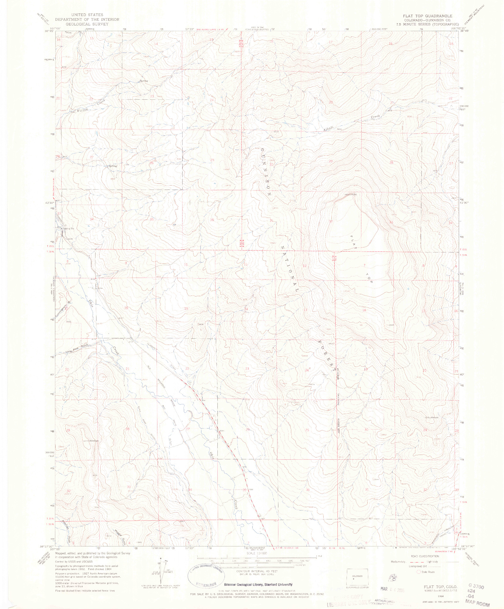 USGS 1:24000-SCALE QUADRANGLE FOR FLAT TOP, CO 1964
