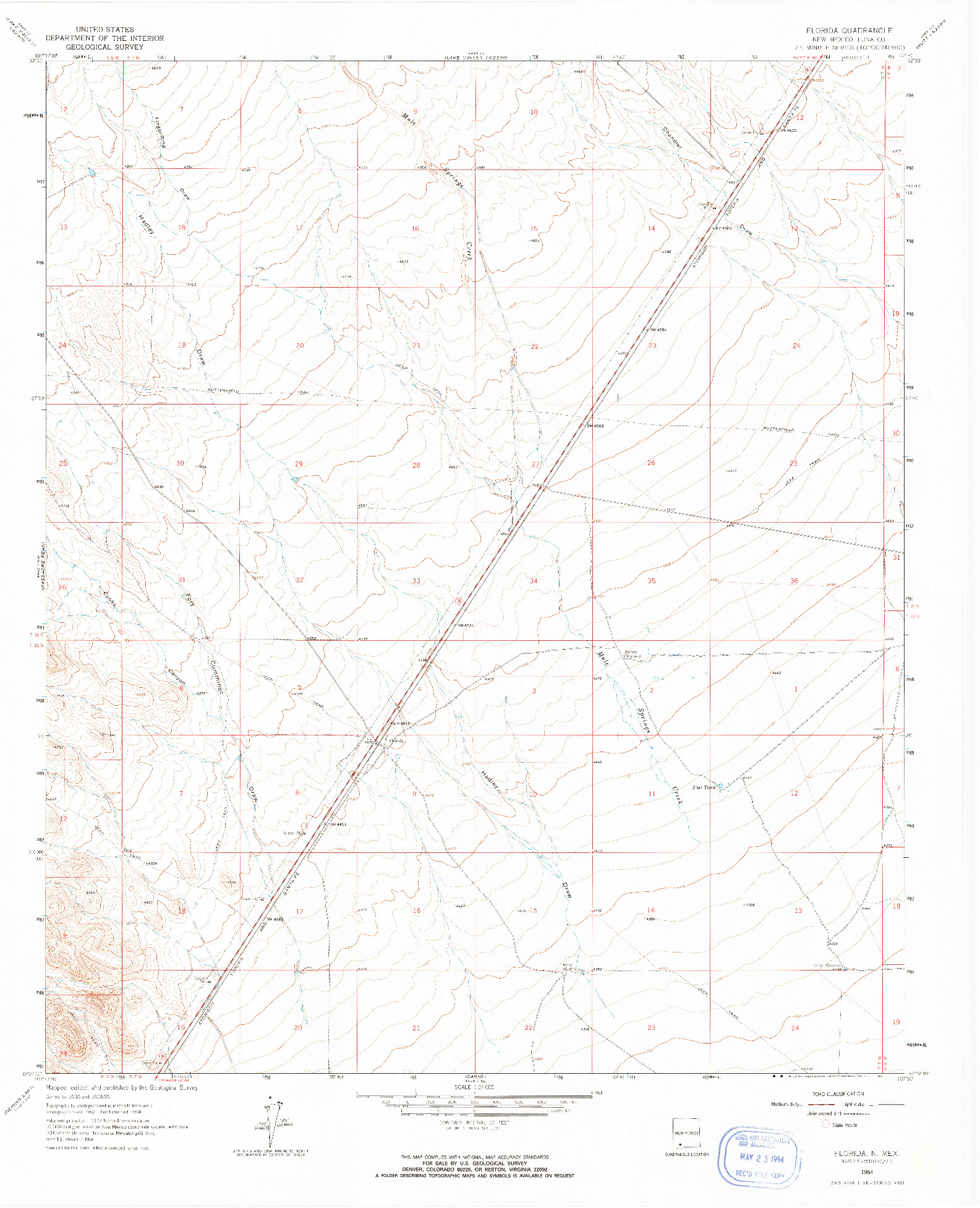 USGS 1:24000-SCALE QUADRANGLE FOR FLORIDA, NM 1964