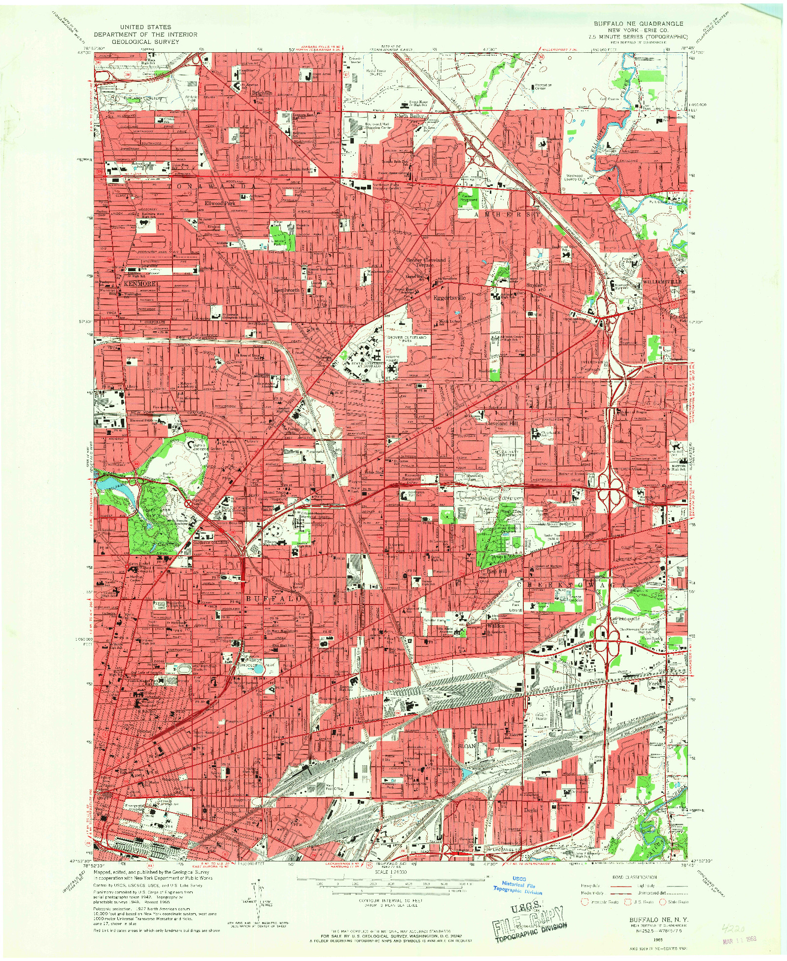 USGS 1:24000-SCALE QUADRANGLE FOR BUFFALO NE, NY 1965