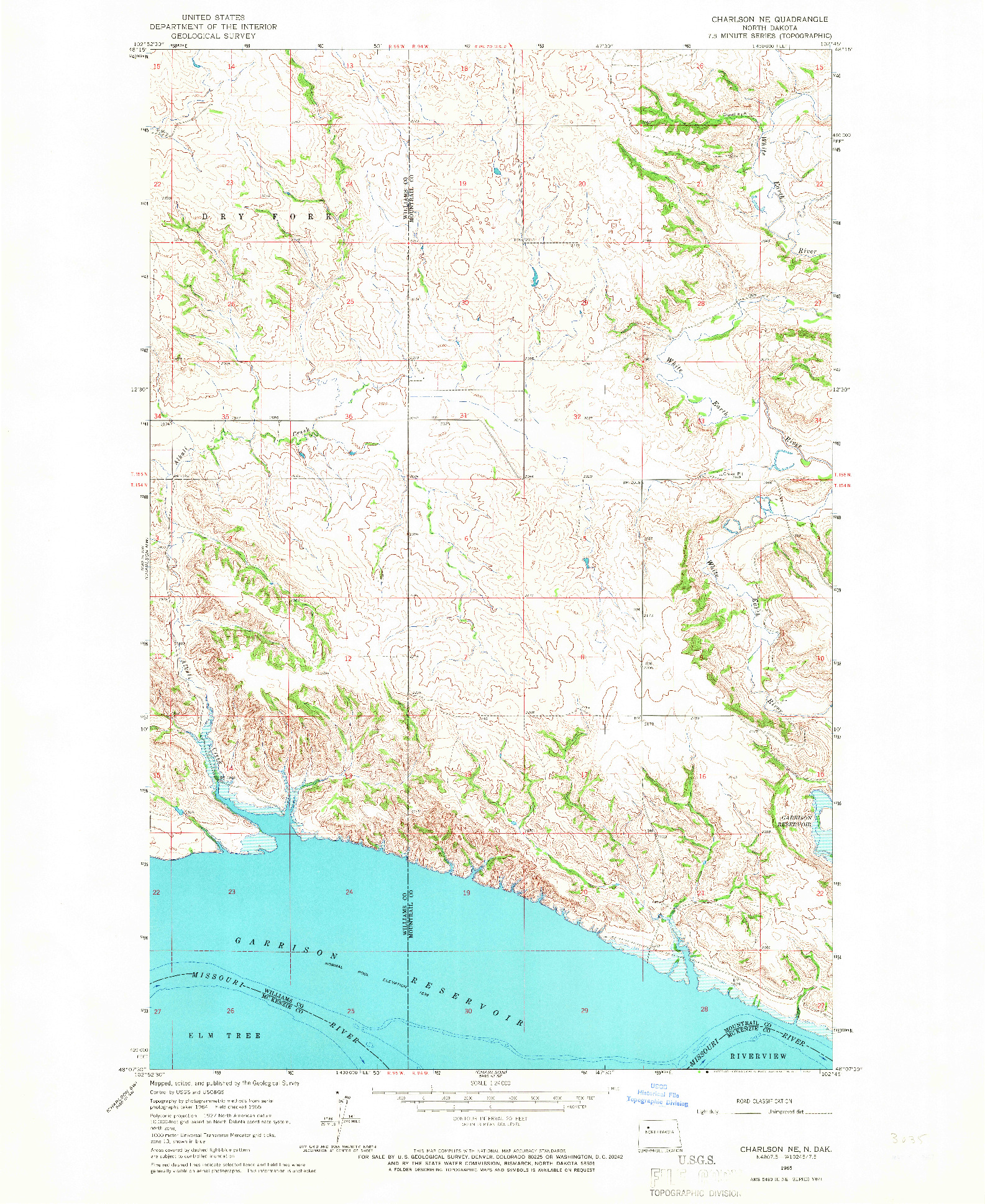 USGS 1:24000-SCALE QUADRANGLE FOR CHARLSON NE, ND 1965