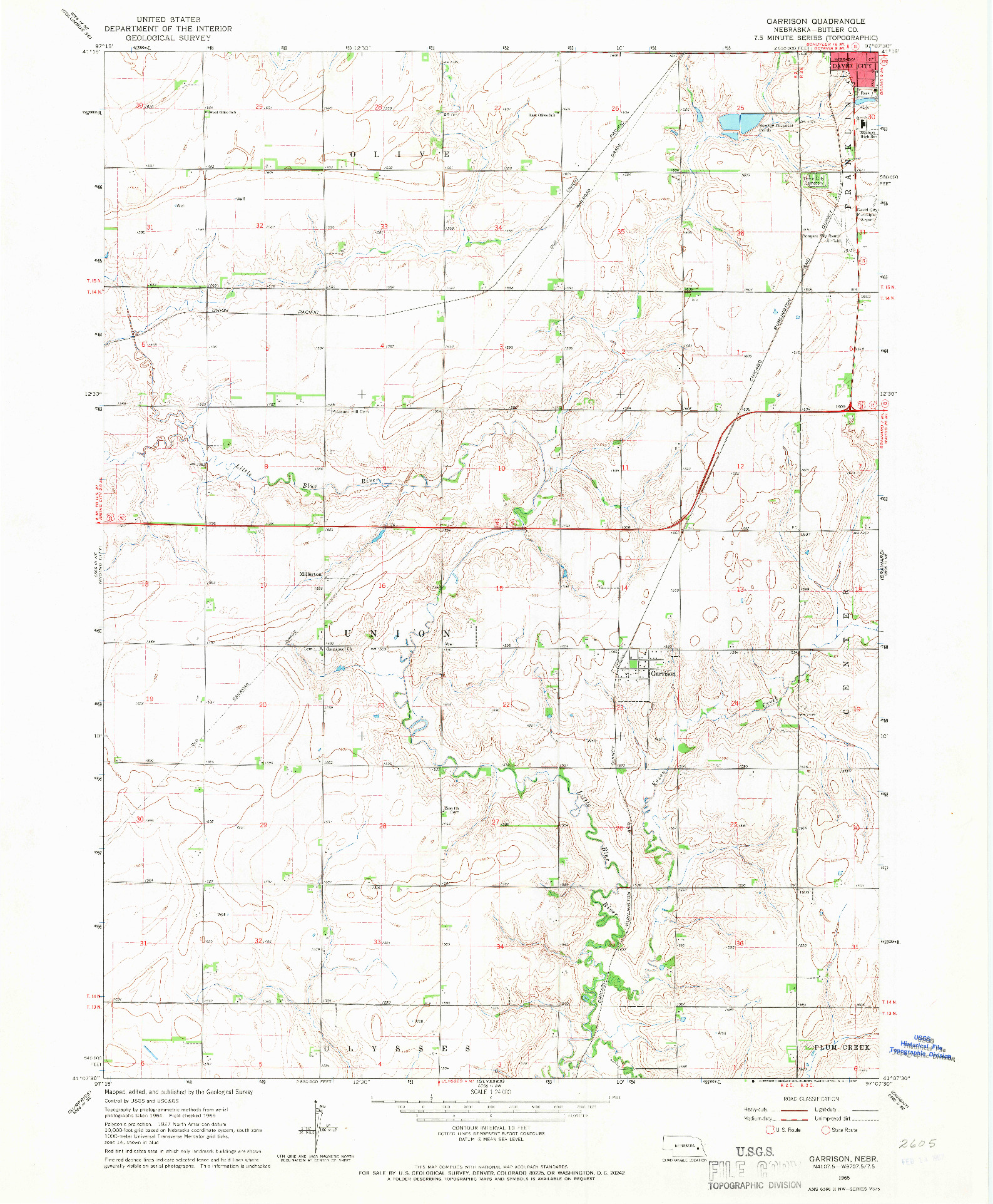 USGS 1:24000-SCALE QUADRANGLE FOR GARRISON, NE 1965