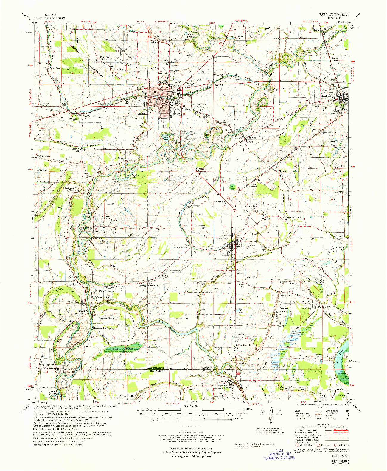 USGS 1:62500-SCALE QUADRANGLE FOR BAIRD, MS 1967