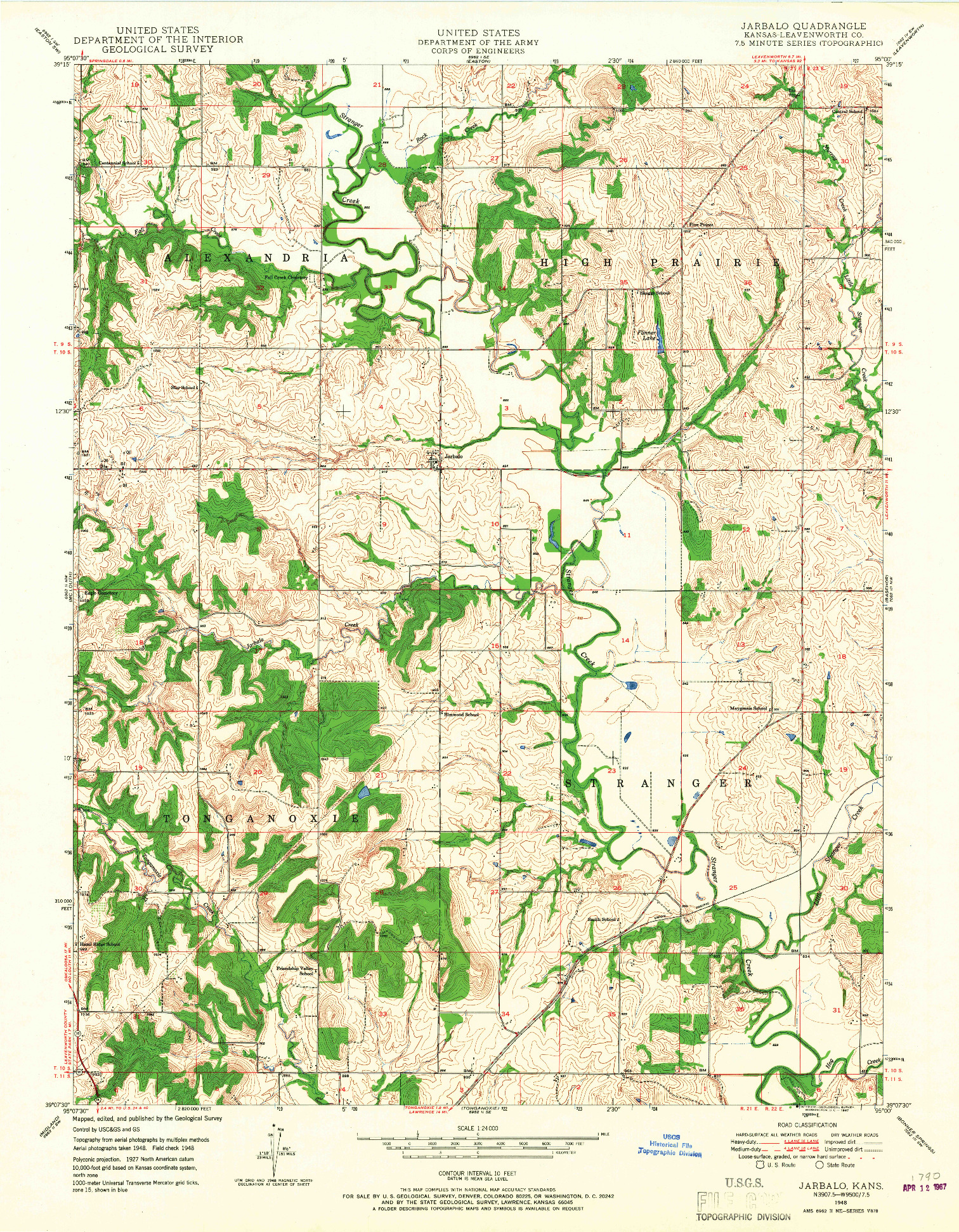 USGS 1:24000-SCALE QUADRANGLE FOR JARBALO, KS 1948