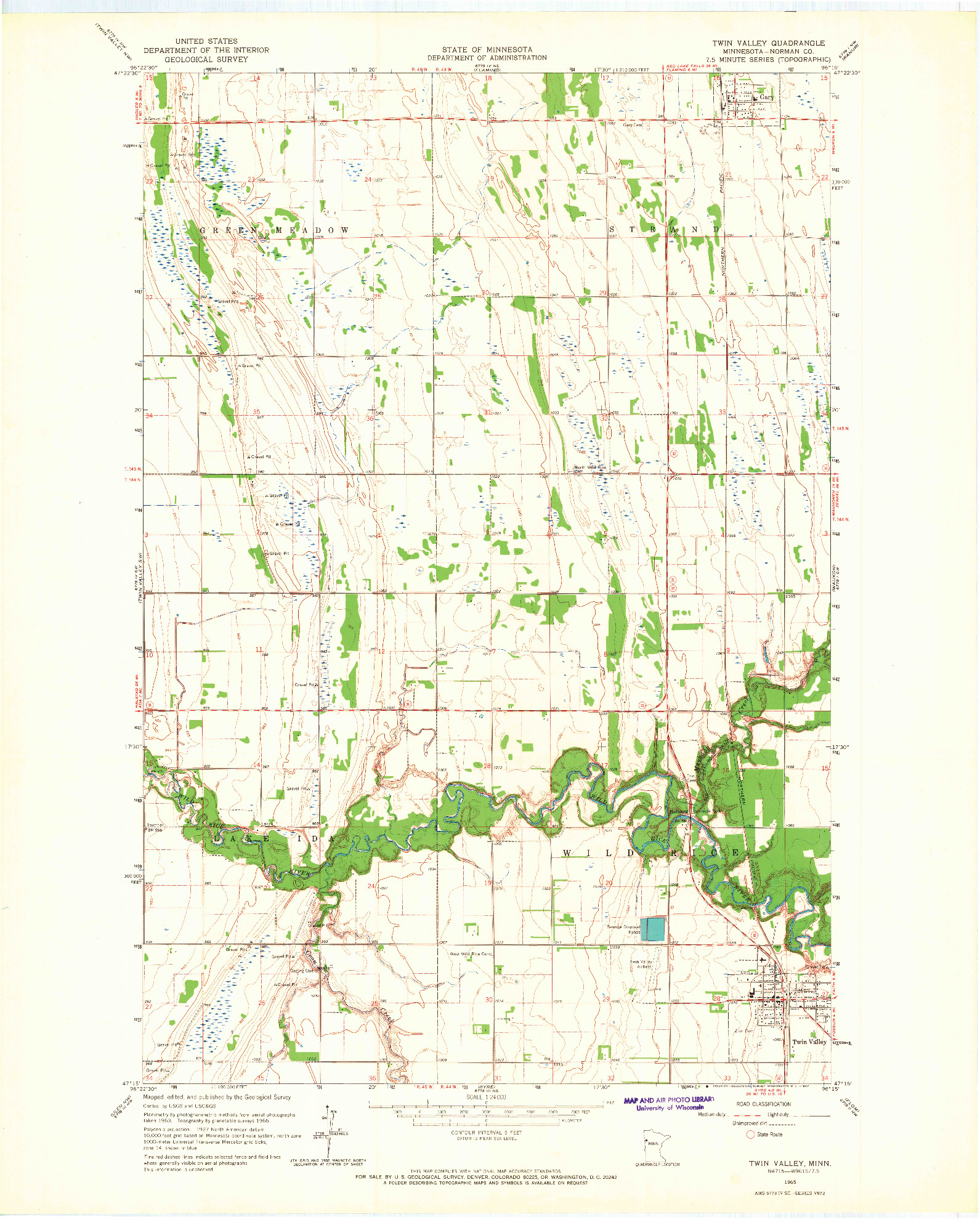 USGS 1:24000-SCALE QUADRANGLE FOR TWIN VALLEY, MN 1965