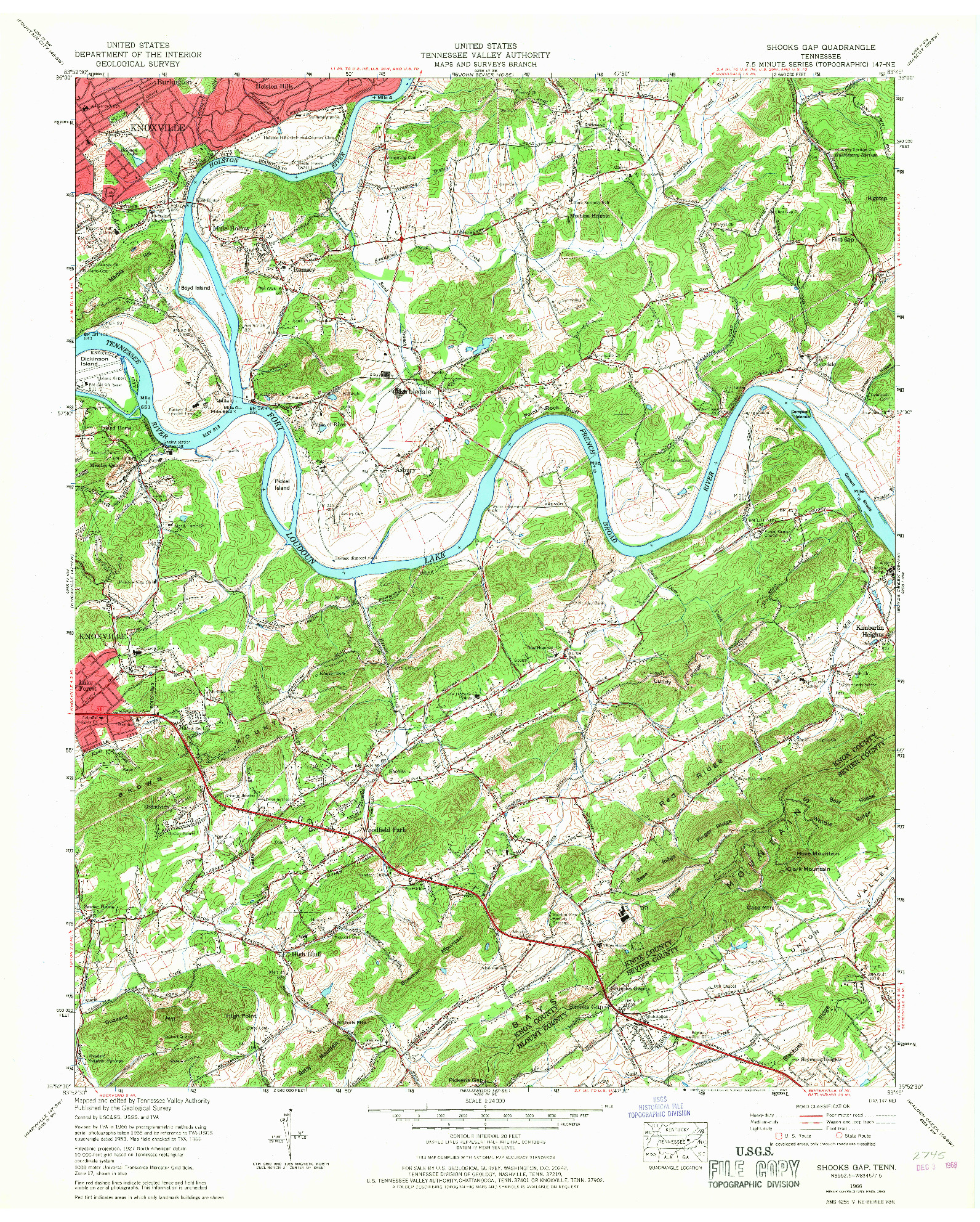 USGS 1:24000-SCALE QUADRANGLE FOR SHOOKS GAP, TN 1966