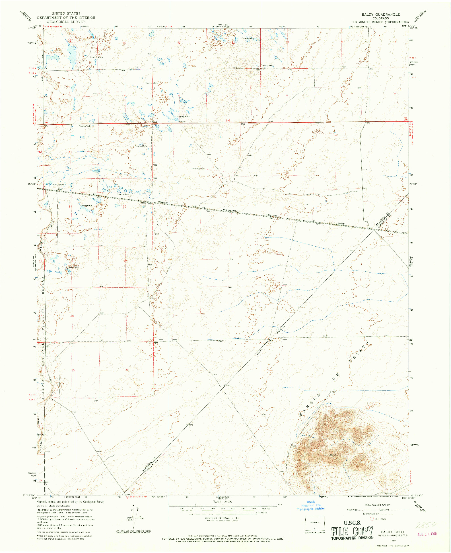 USGS 1:24000-SCALE QUADRANGLE FOR BALDY, CO 1965