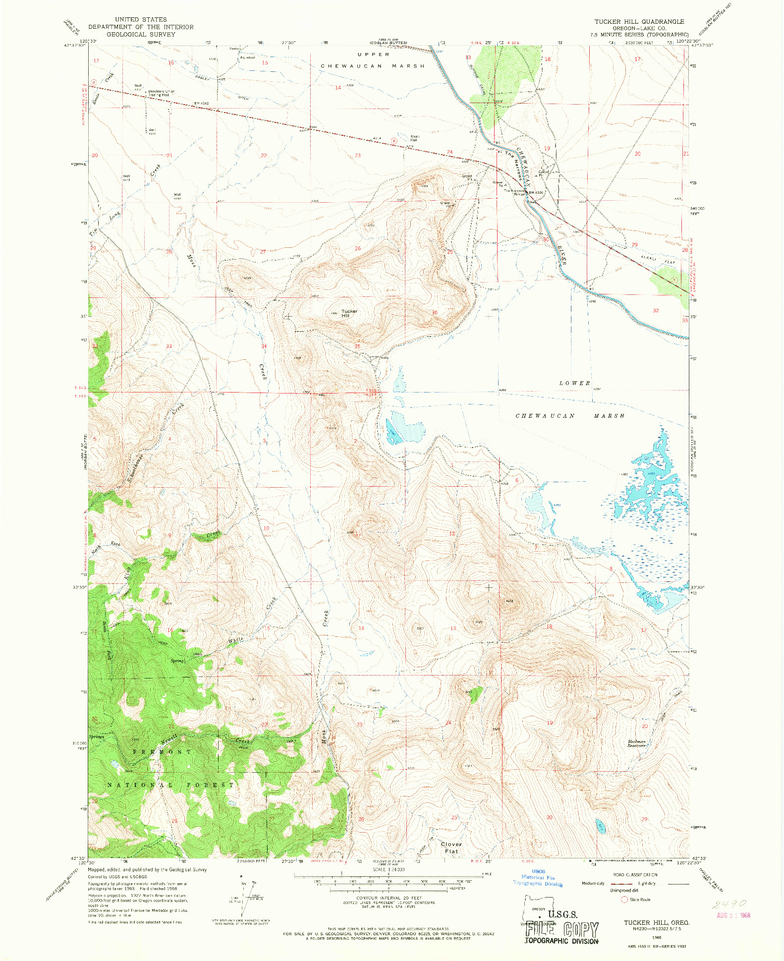 USGS 1:24000-SCALE QUADRANGLE FOR TUCKER HILL, OR 1966