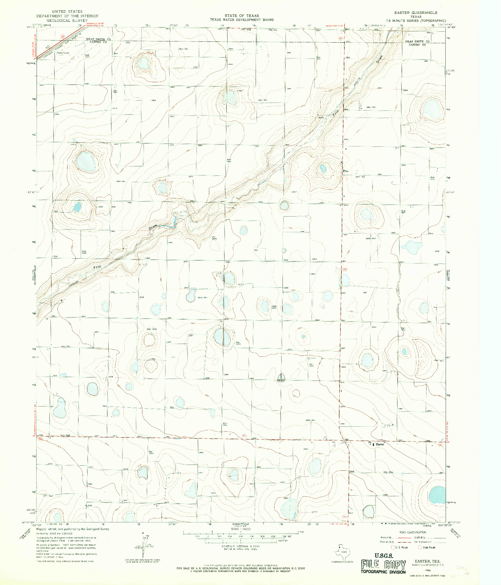 USGS 1:24000-SCALE QUADRANGLE FOR EASTER, TX 1966