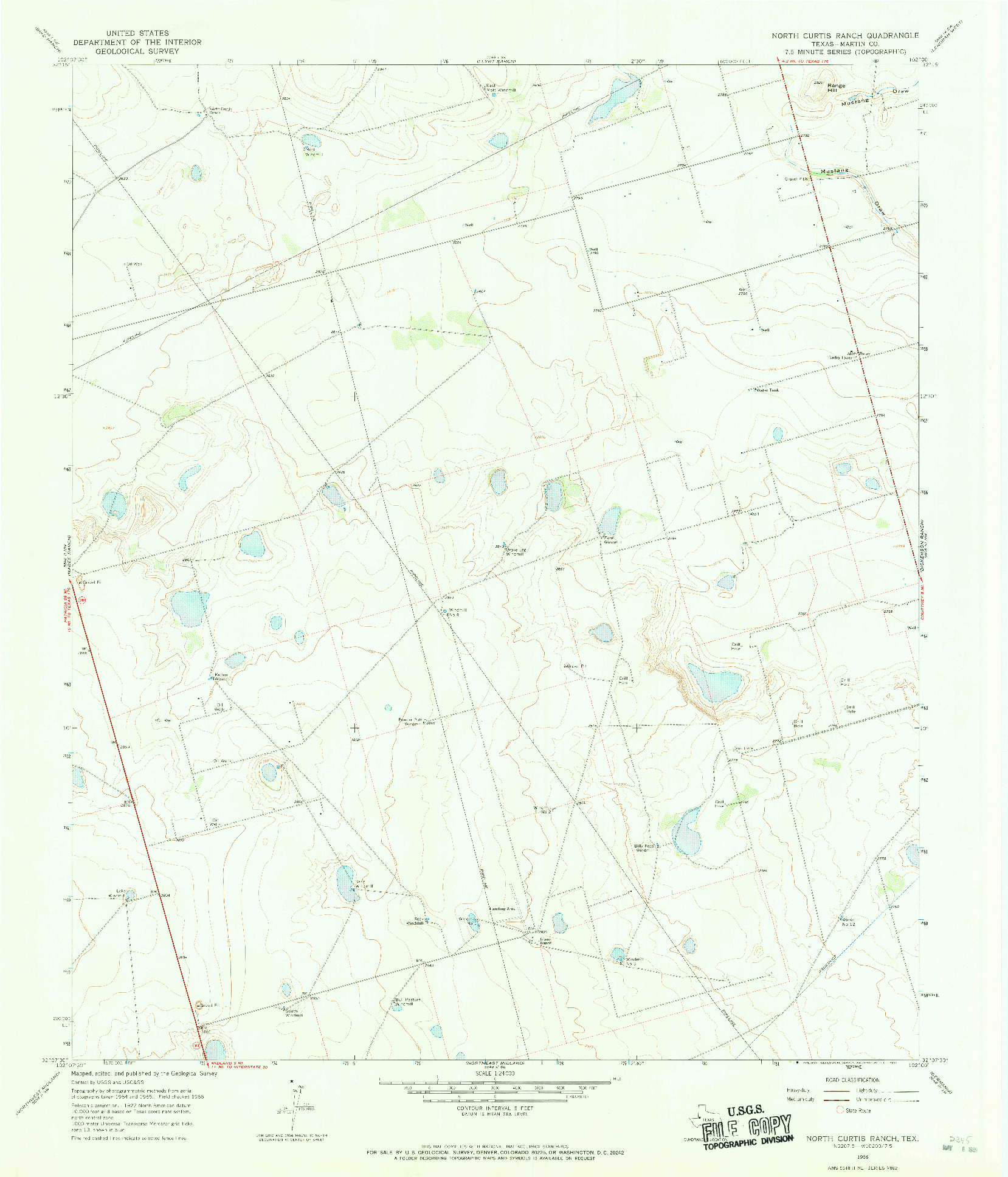 USGS 1:24000-SCALE QUADRANGLE FOR NORTH CURTIS RANCH, TX 1966