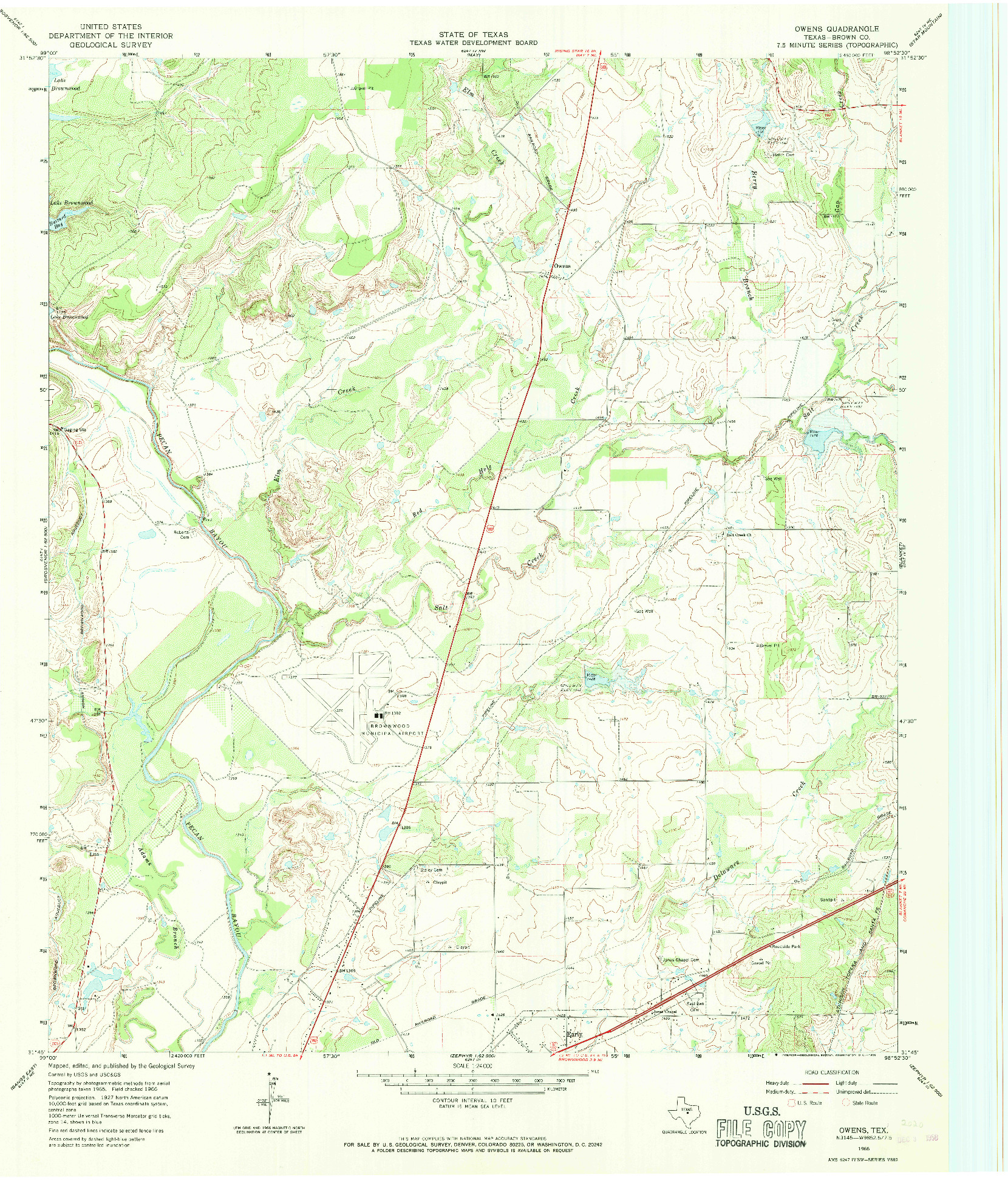 USGS 1:24000-SCALE QUADRANGLE FOR OWENS, TX 1966