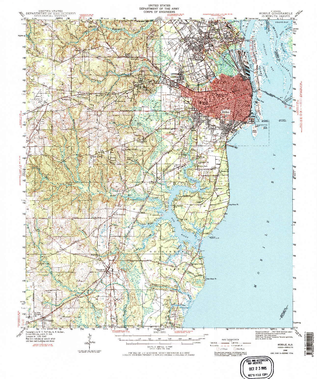 USGS 1:62500-SCALE QUADRANGLE FOR MOBILE, AL 1940