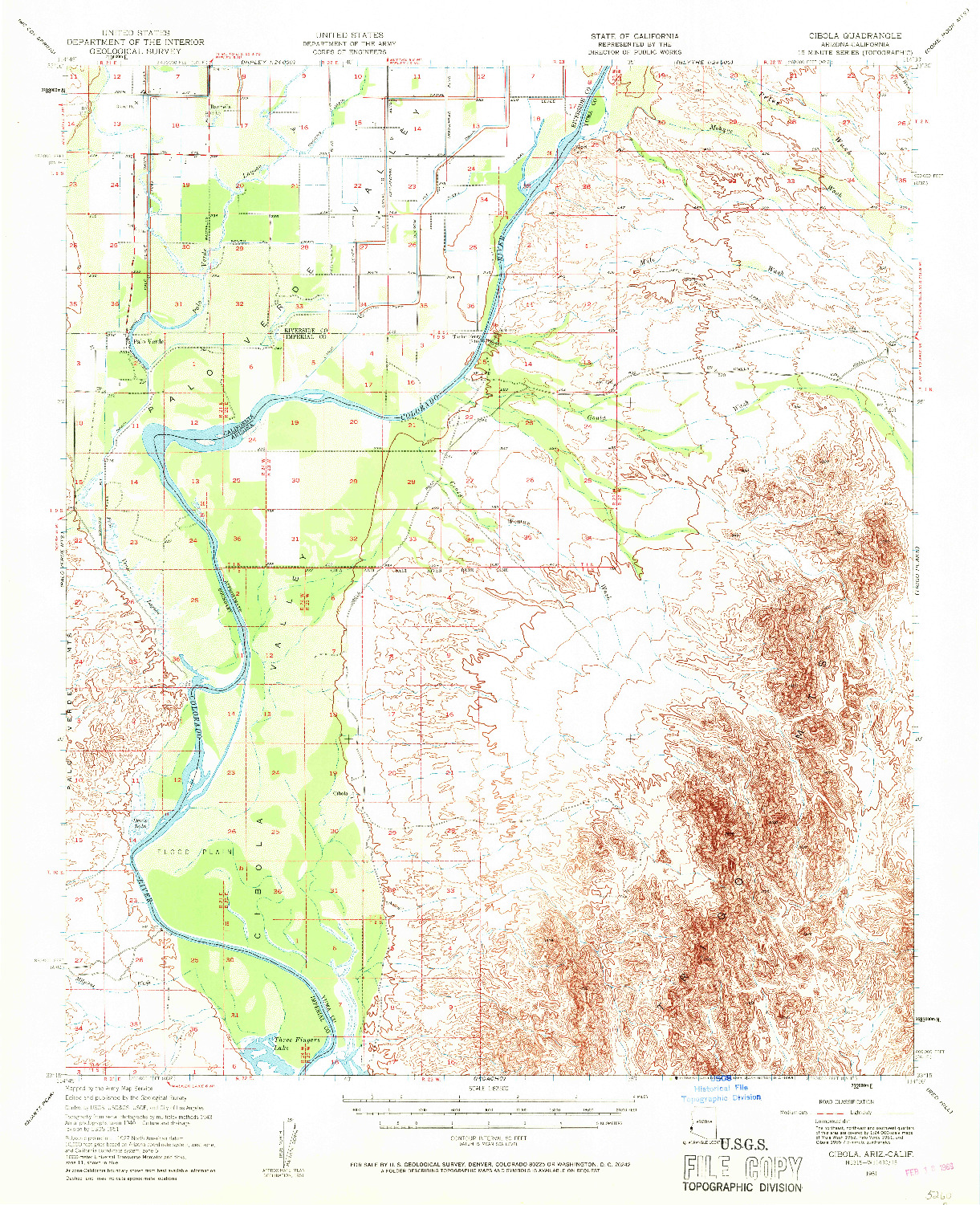 USGS 1:62500-SCALE QUADRANGLE FOR CIBOLA, AZ 1951