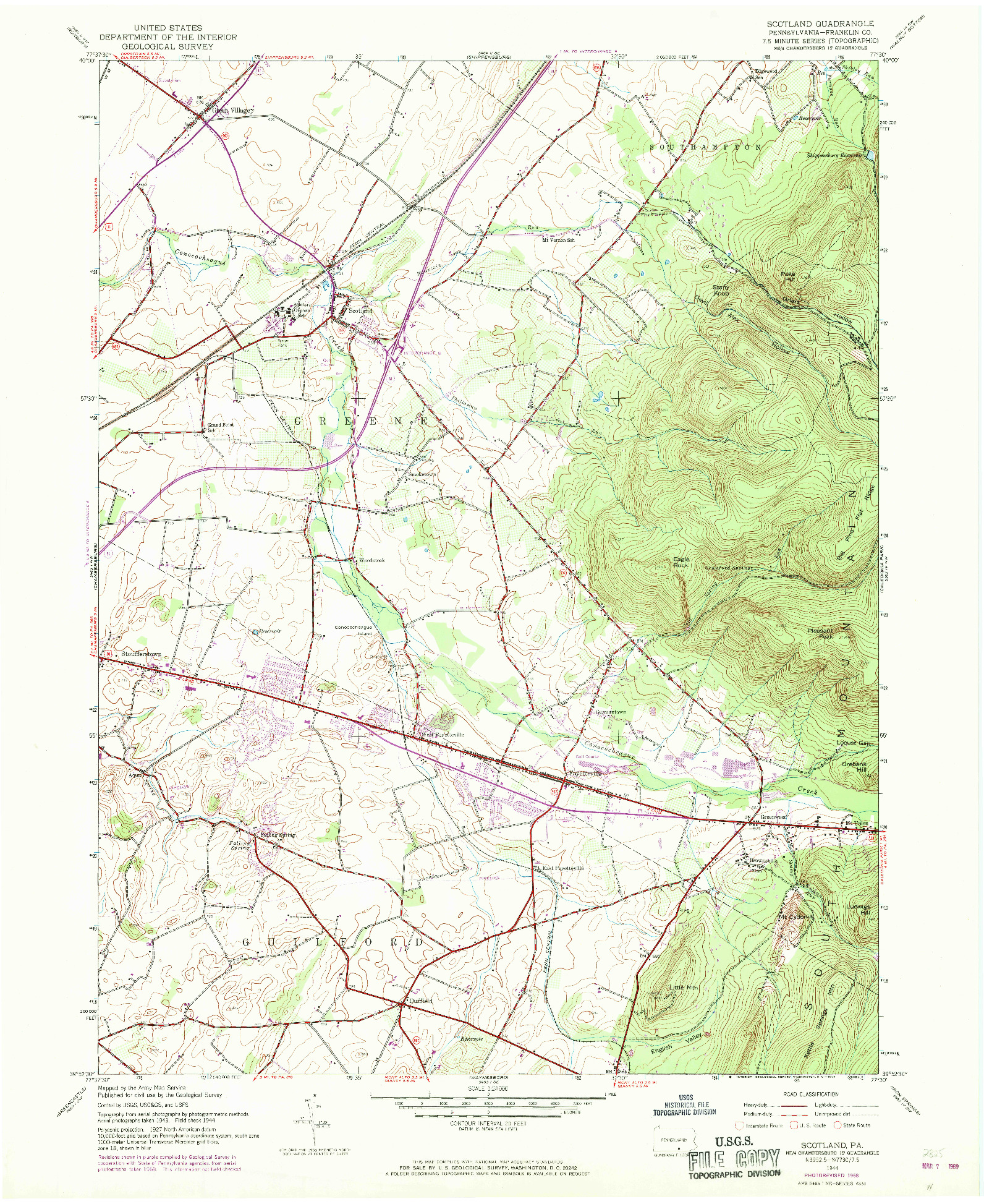 USGS 1:24000-SCALE QUADRANGLE FOR SCOTLAND, PA 1944